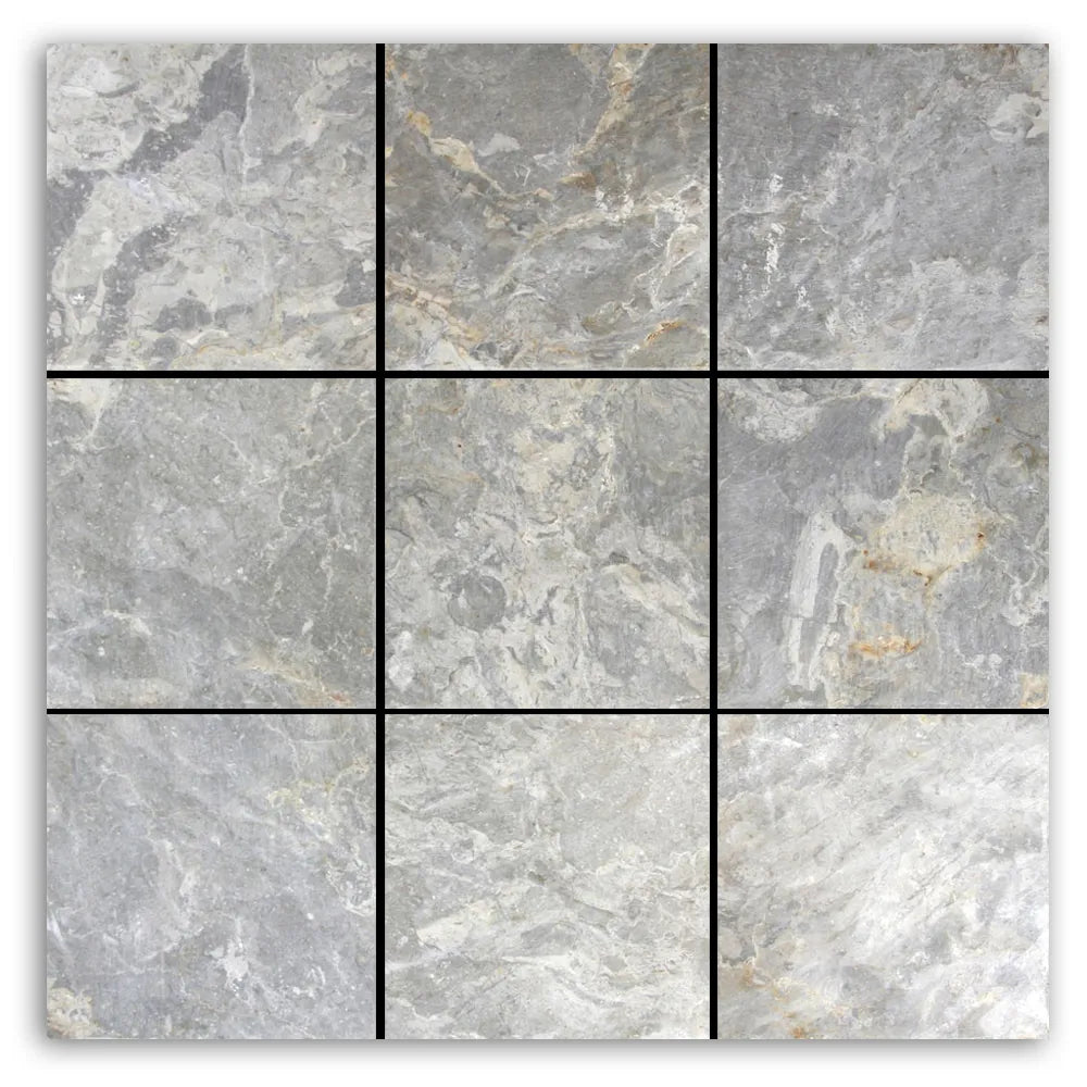 Light Grey 4x4 Stone Mosaic Tile - Pebble Tile Shop