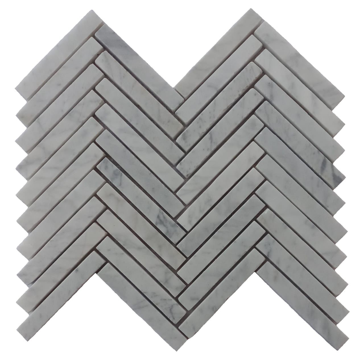 Carrara Small Chevron Mosaic Tile - Pebble Tile Shop