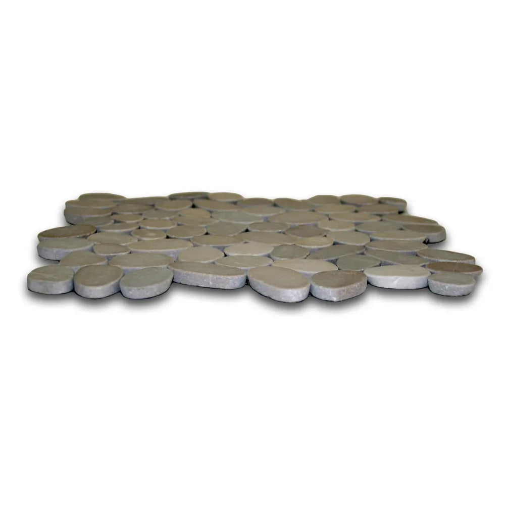 Sliced Java Tan Pebble Tile - Pebble Tile Shop