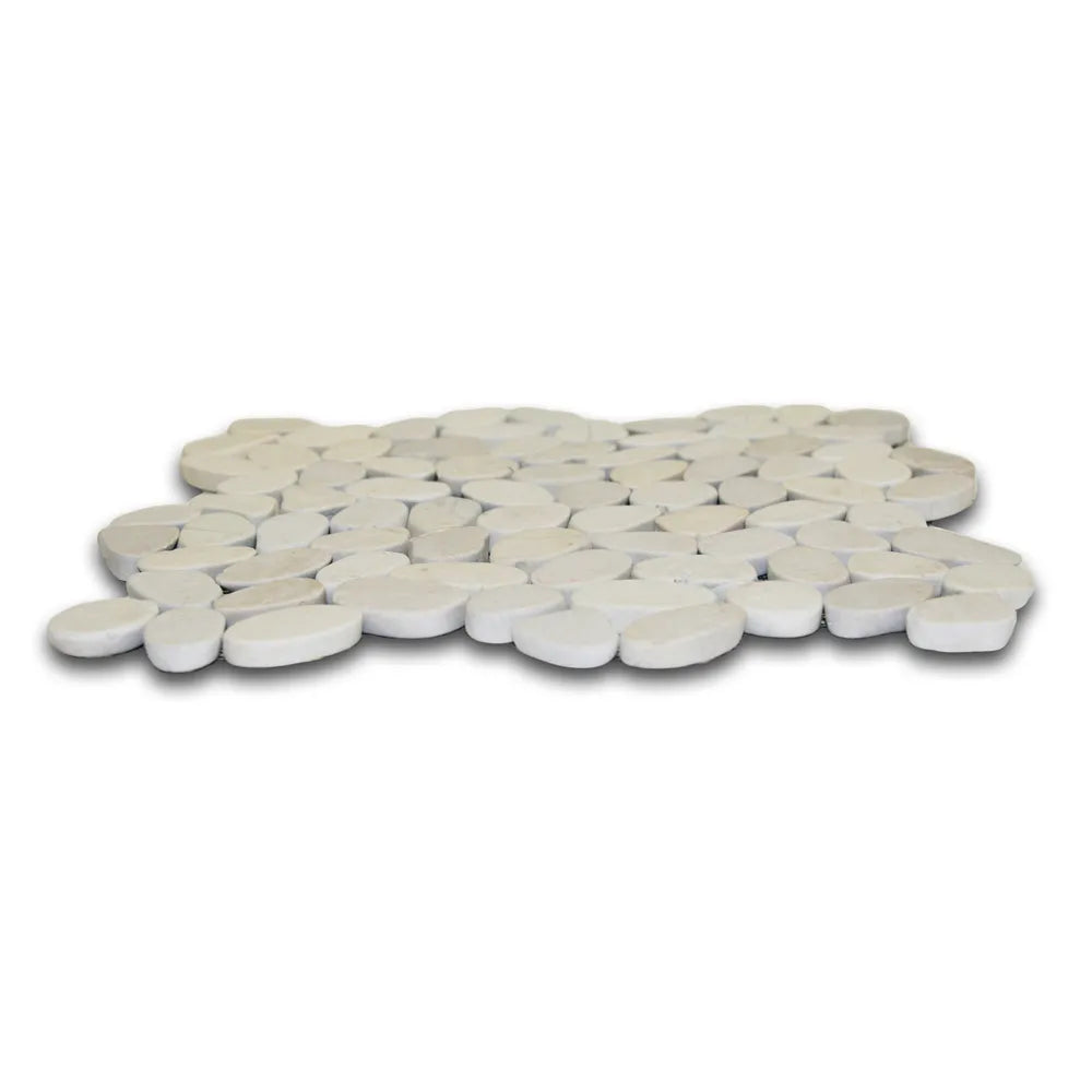 Sliced White Pebble Tile - Pebble Tile Shop