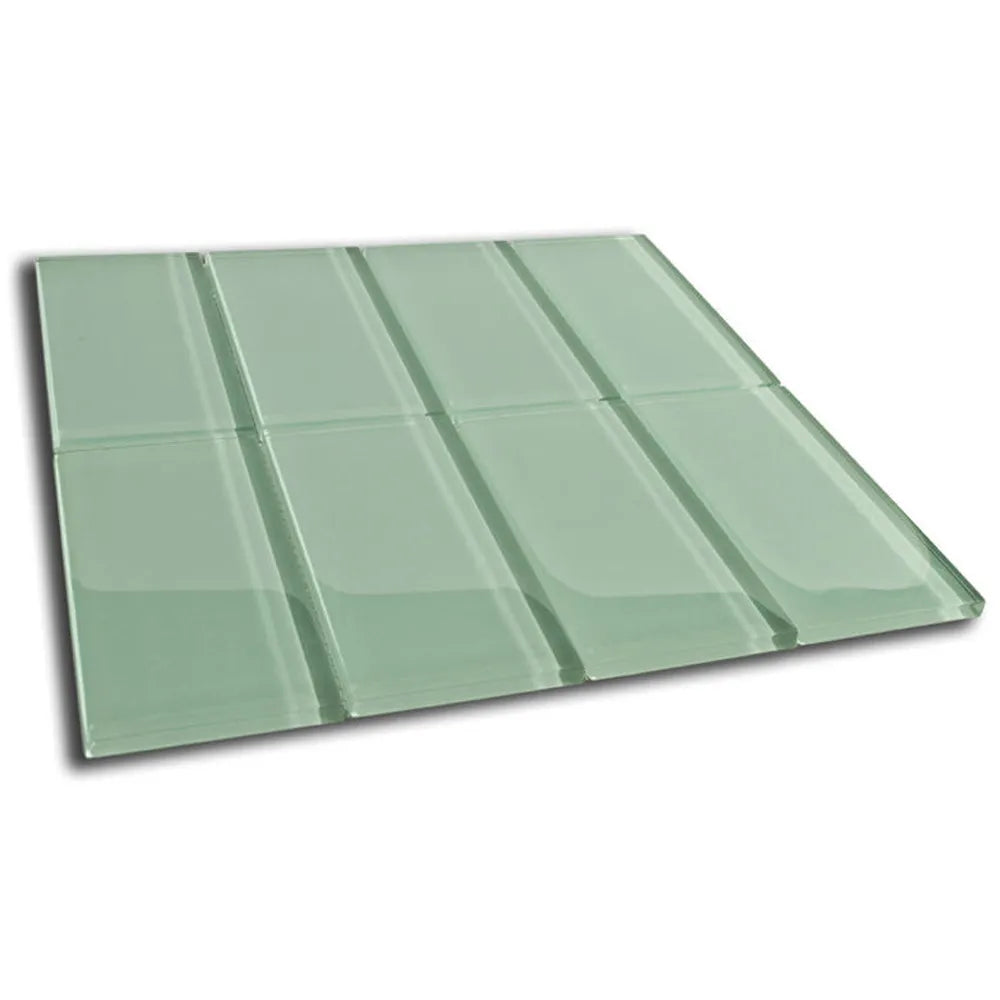 Sage Green Glass Subway Tile - Pebble Tile Shop