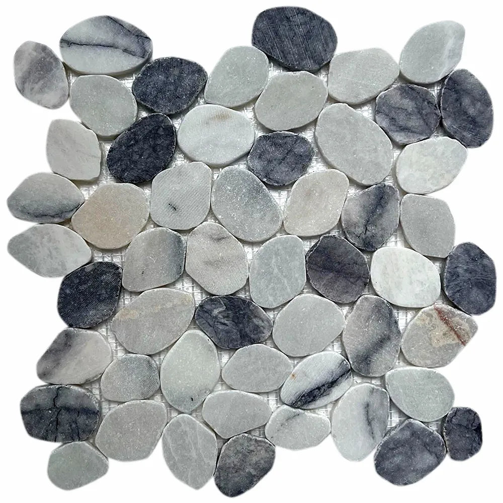 Milas Lilac Sliced Round Medium Pebble Tile - Pebble Tile Shop