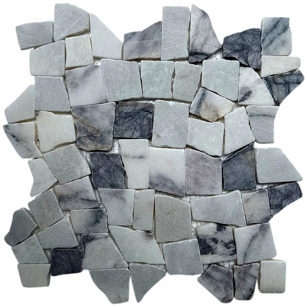 Milas Lilac Stone Mosaic Tile - Pebble Tile Shop