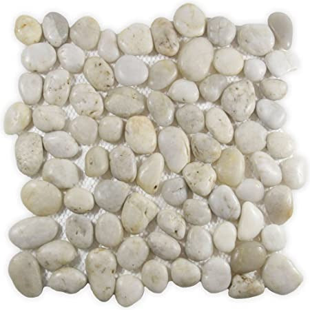 Ecru White Pebble Mosaic Tile - Pebble Tile Shop