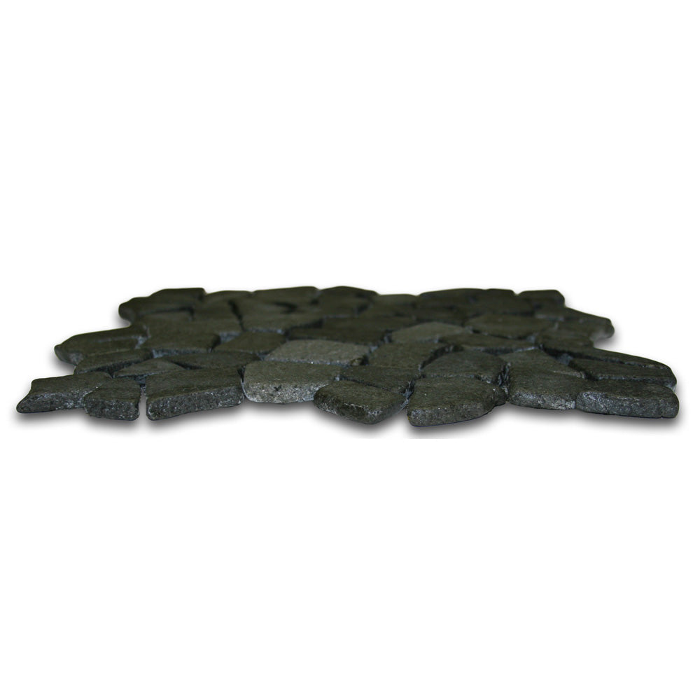 Glazed Black Mosaic Tile - Pebble Tile Shop