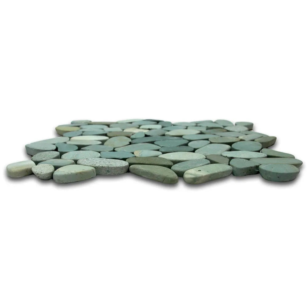 Sliced Sea Green Pebble Tile - Pebble Tile Shop