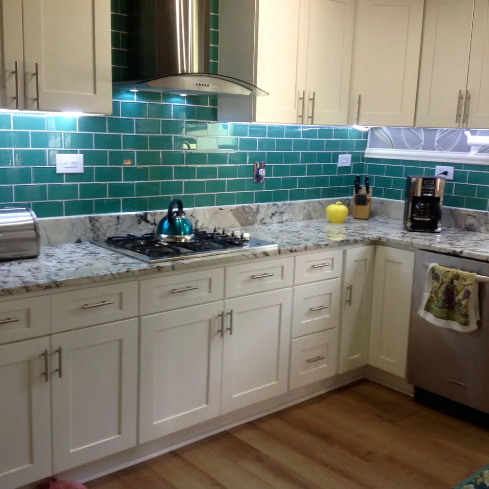 Emerald Glass Subway Tile - Pebble Tile Shop