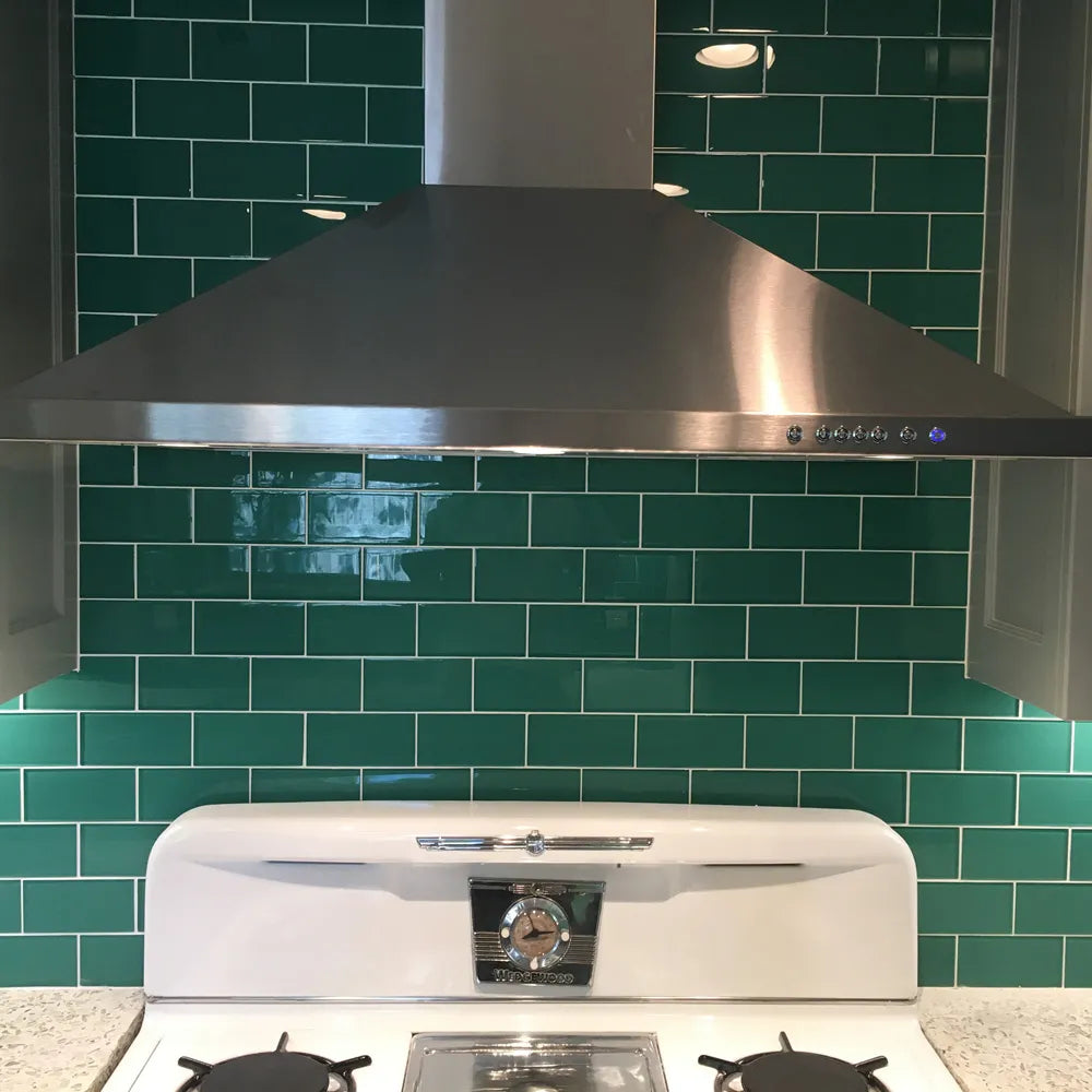 Emerald Glass Subway Tile - Pebble Tile Shop