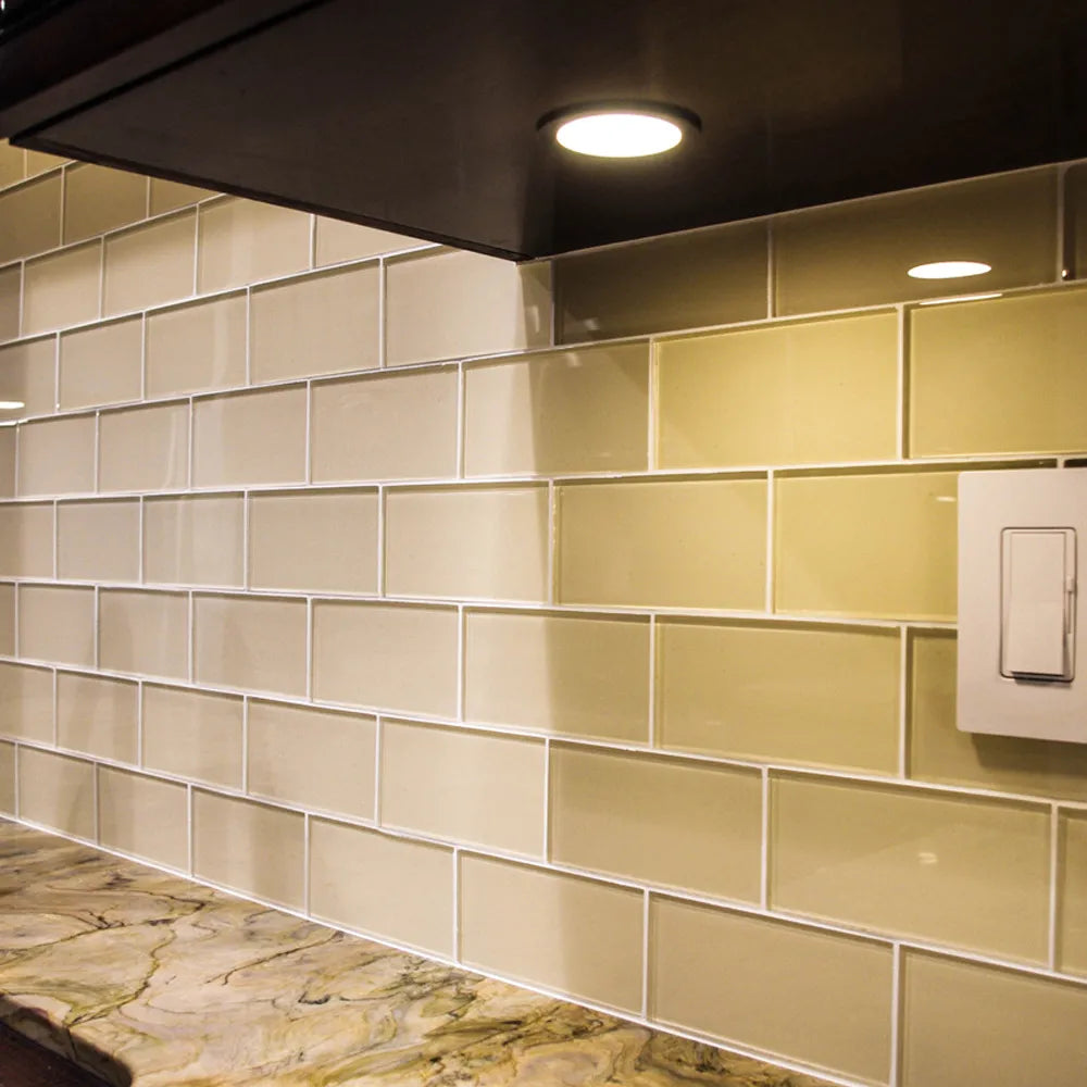 Cream Glass Subway Tile - Pebble Tile Shop