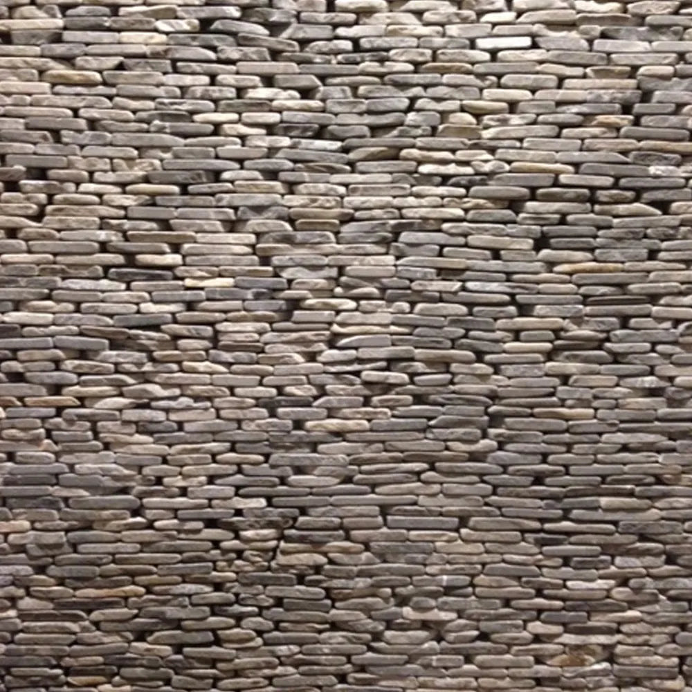 Grey Standing Mosaic Tile - Pebble Tile Shop