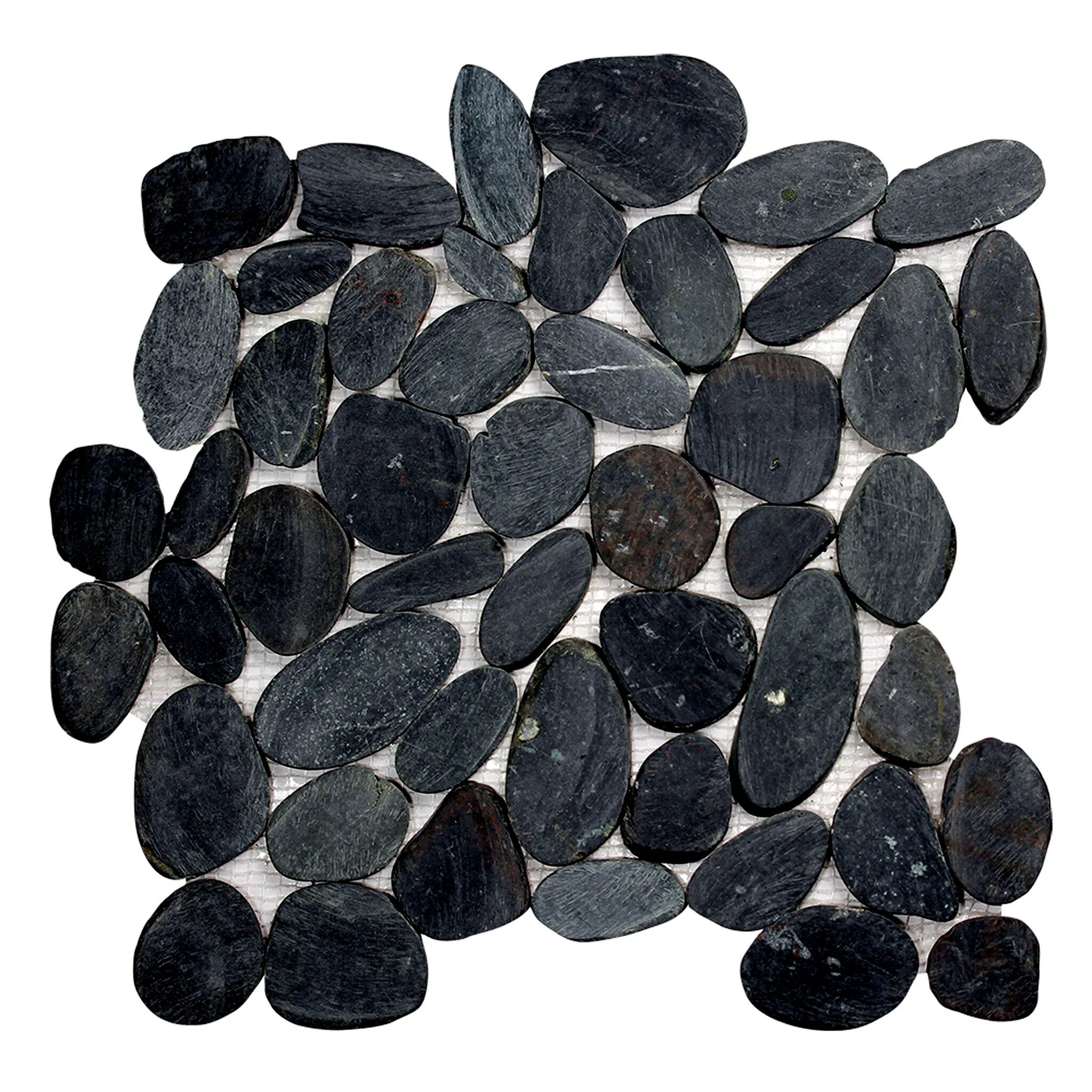 Sliced Black Pebble Tile - Pebble Tile Shop