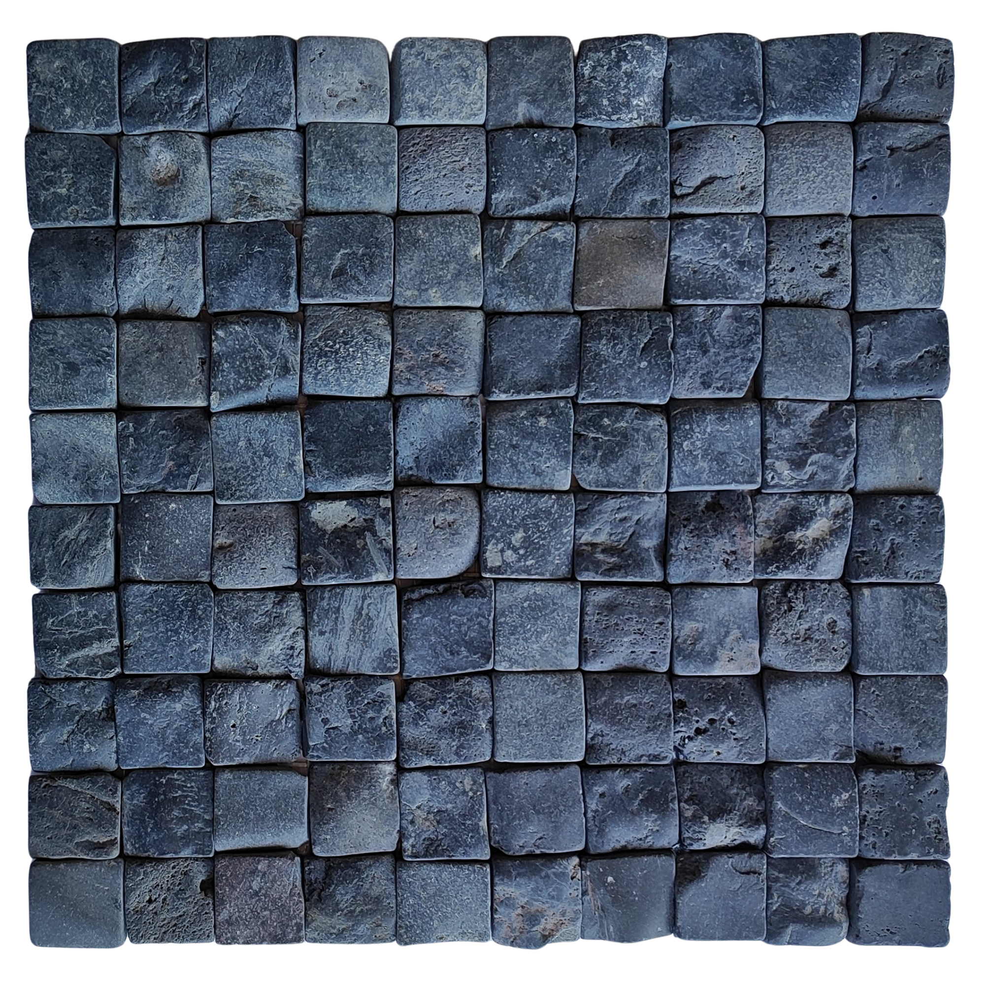 Alor Black Pebble Square Mosaic Tile 1x1 - Pebble Tile Shop