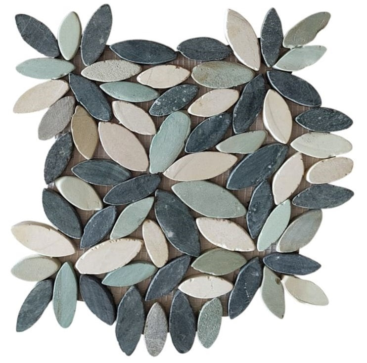 Bali Turtle Flower Pebble Stone Mosaic Tiles - Pebble Tile Shop