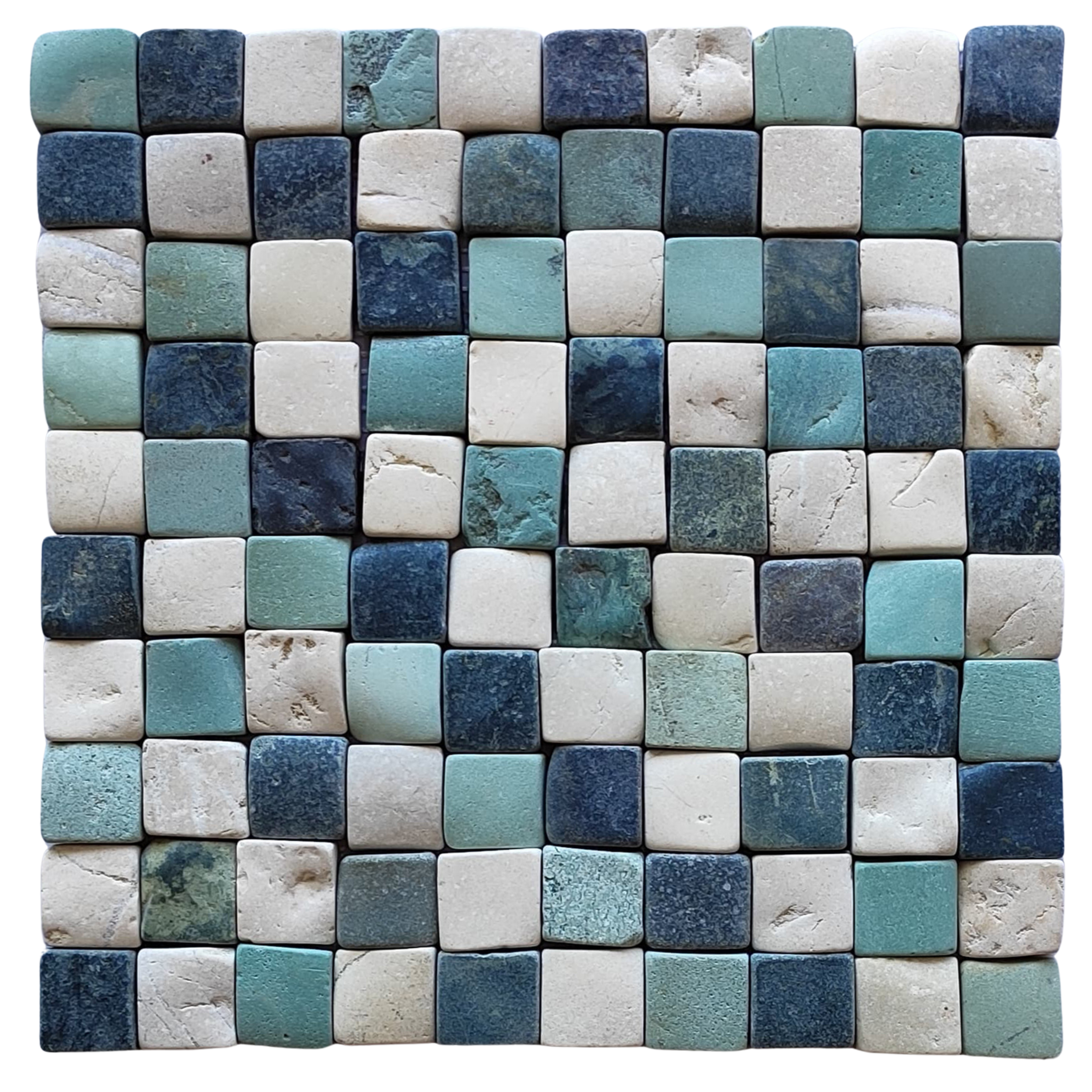 Bali Turtle Pebble Square Mosaic Tile 1x1 - Pebble Tile Shop