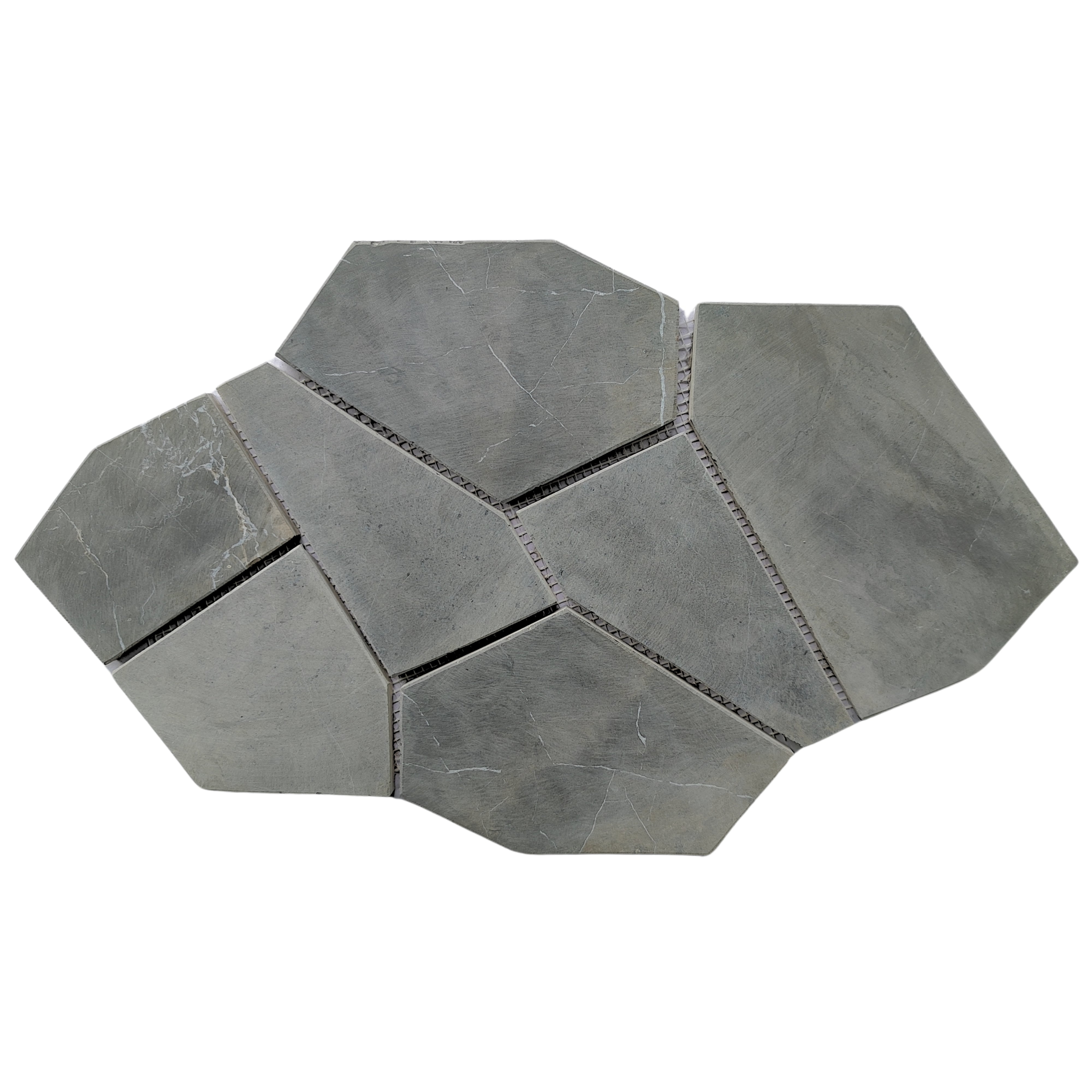 Dark Grey Pentagon Marble Mosaic Tiles - Pebble Tile Shop