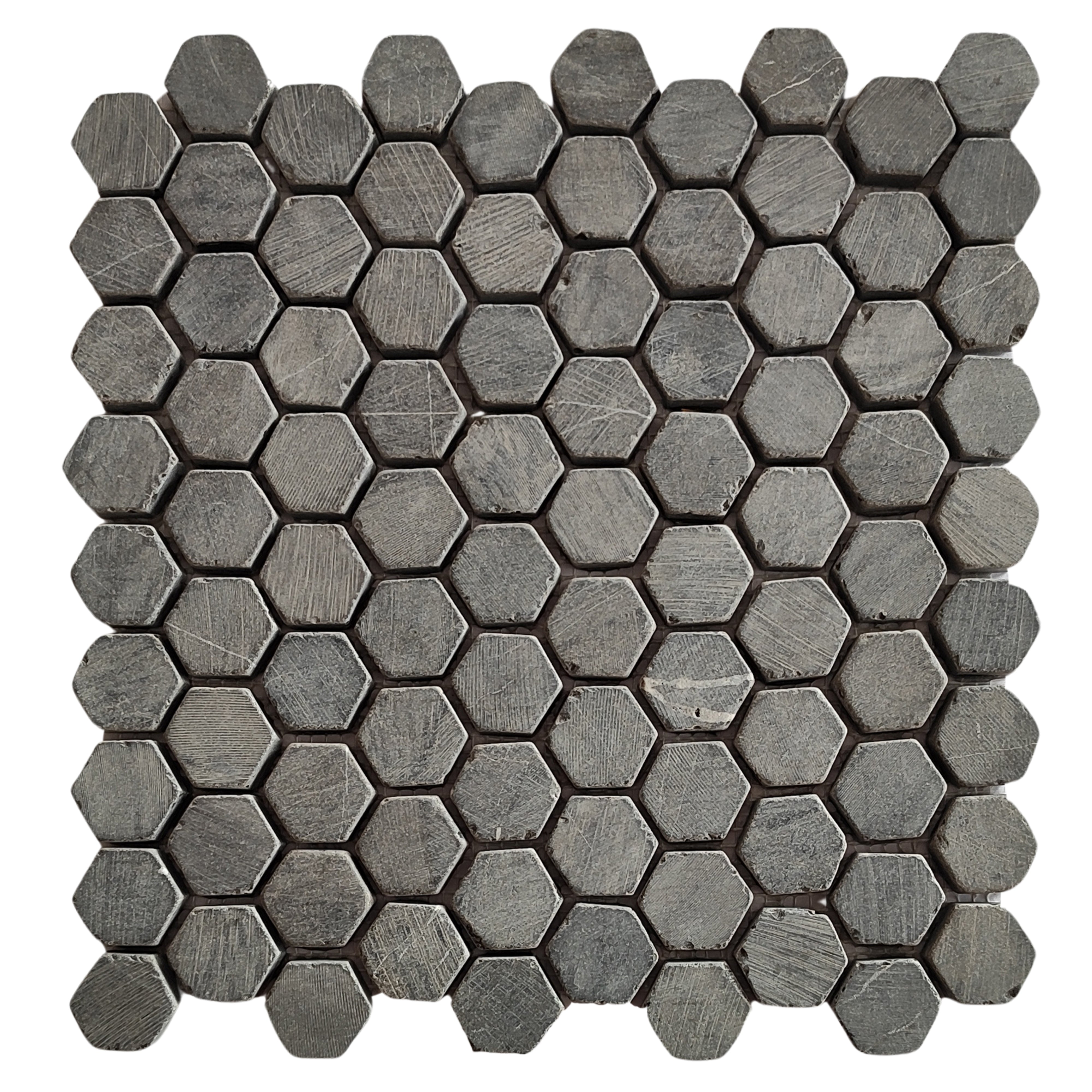 Dark Grey Small Hexagon 1x1 Marble Mosaic Tile - Pebble Tile Shop