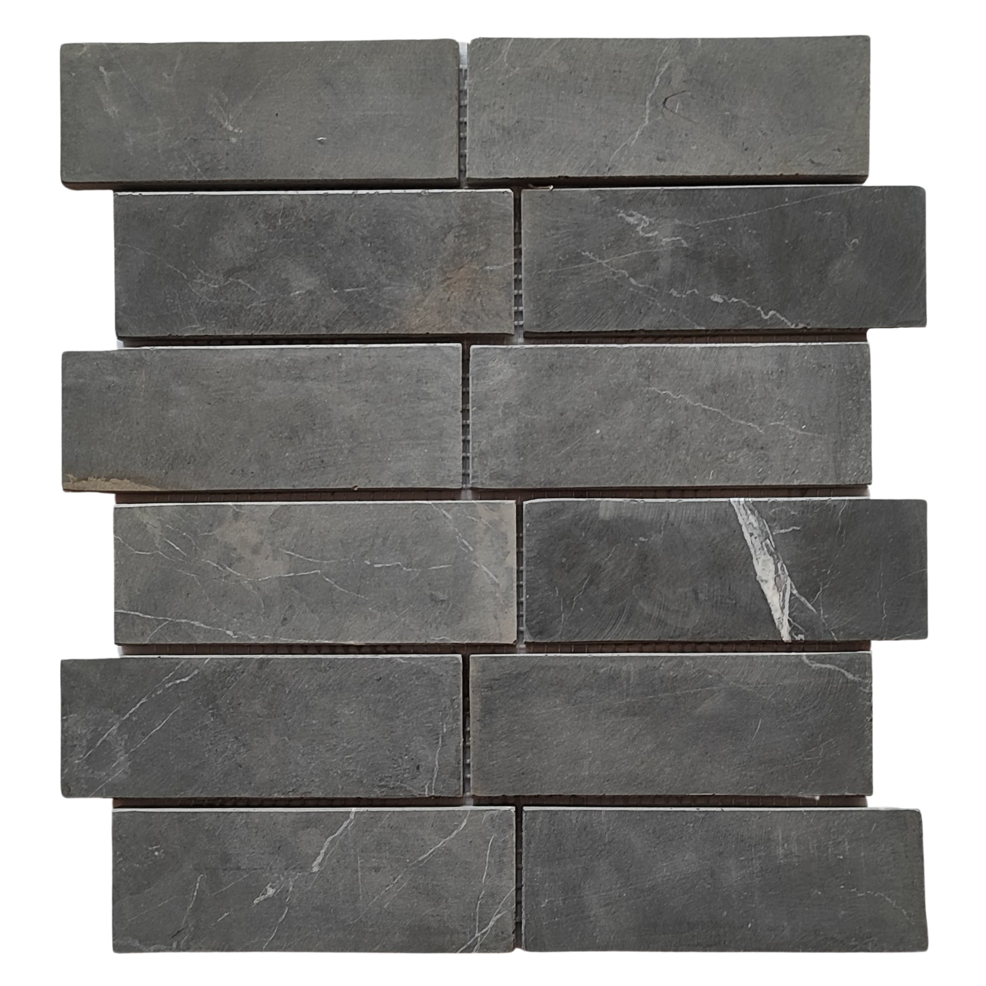 Dark Grey Subway 2x6 Marble Mosaic Tile - Pebble Tile Shop