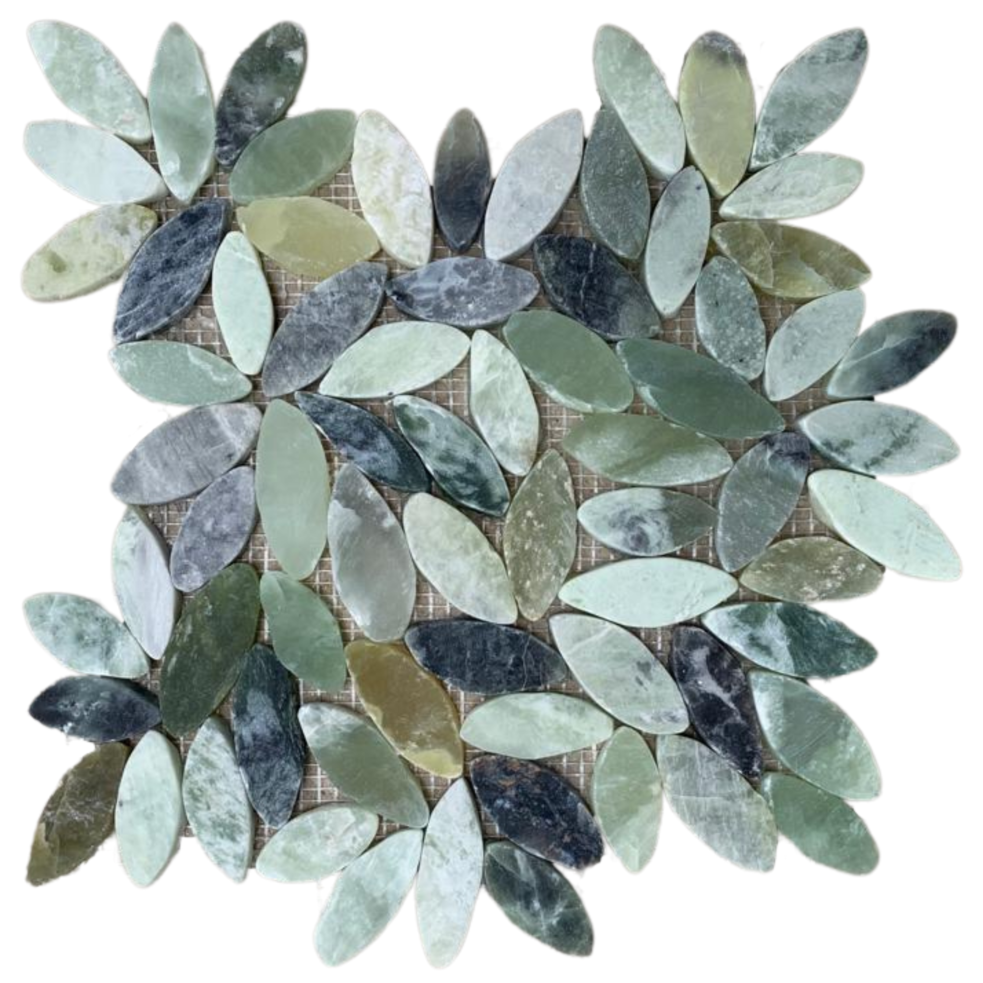 Ice Jade Flower Pebble Stone Mosaic Tiles - Pebble Tile Shop