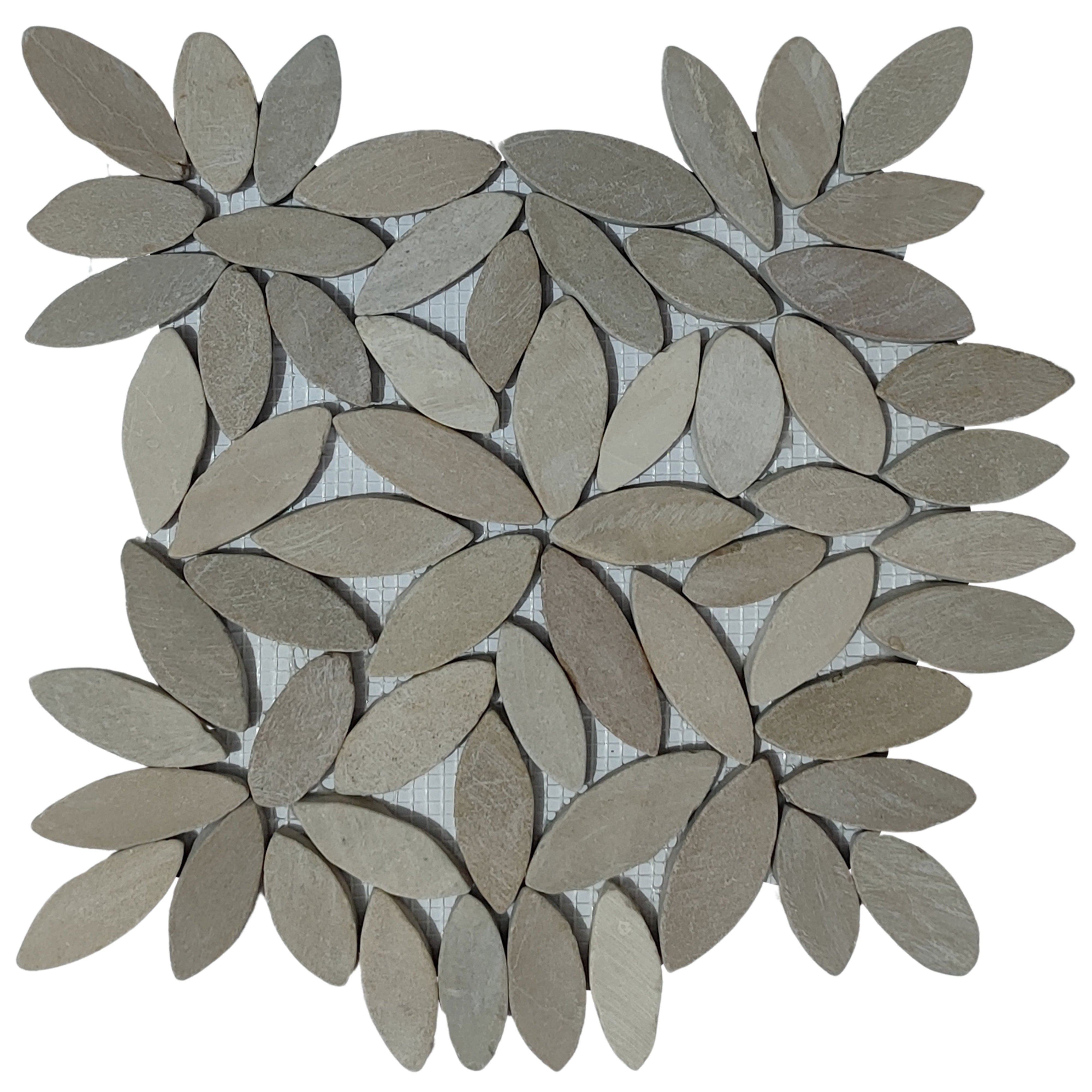 Java Tan Flower Pebble Stone Mosaic Tiles - Pebble Tile Shop