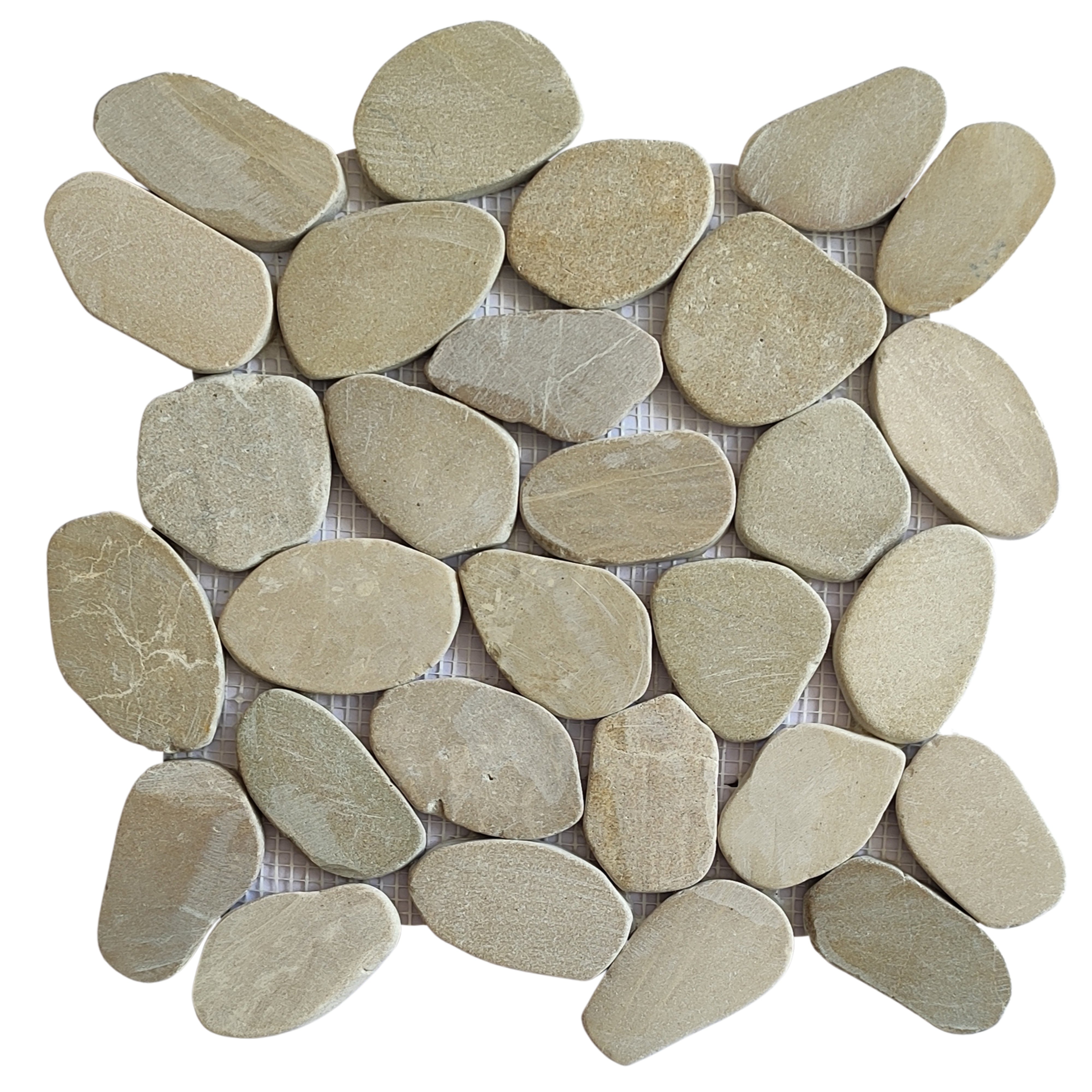 Java Tan XL Sliced Pebble Tiles - Pebble Tile Shop