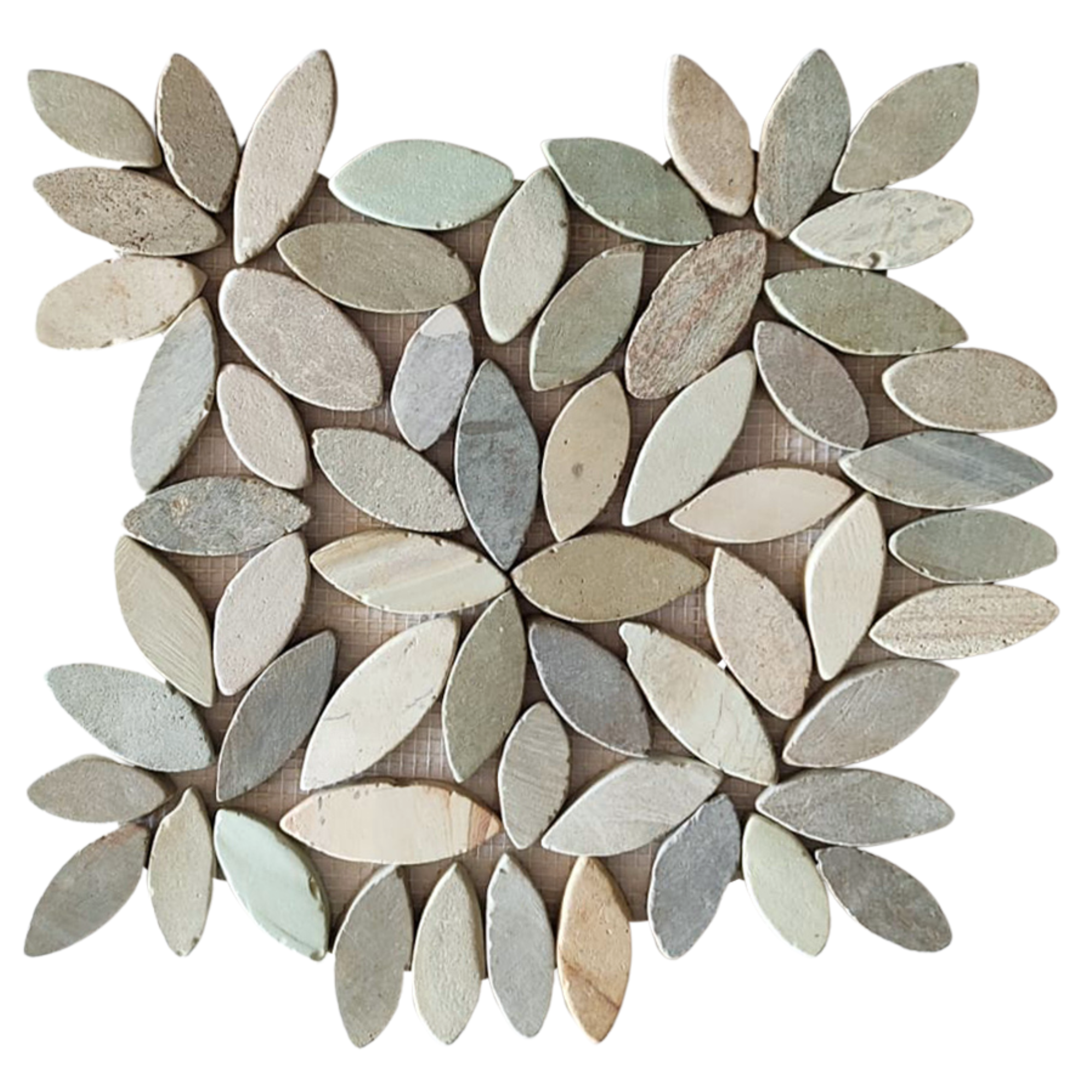 Lovebird Pastel Blue Flower Pebble Stone Mosaic Tiles - Pebble Tile Shop