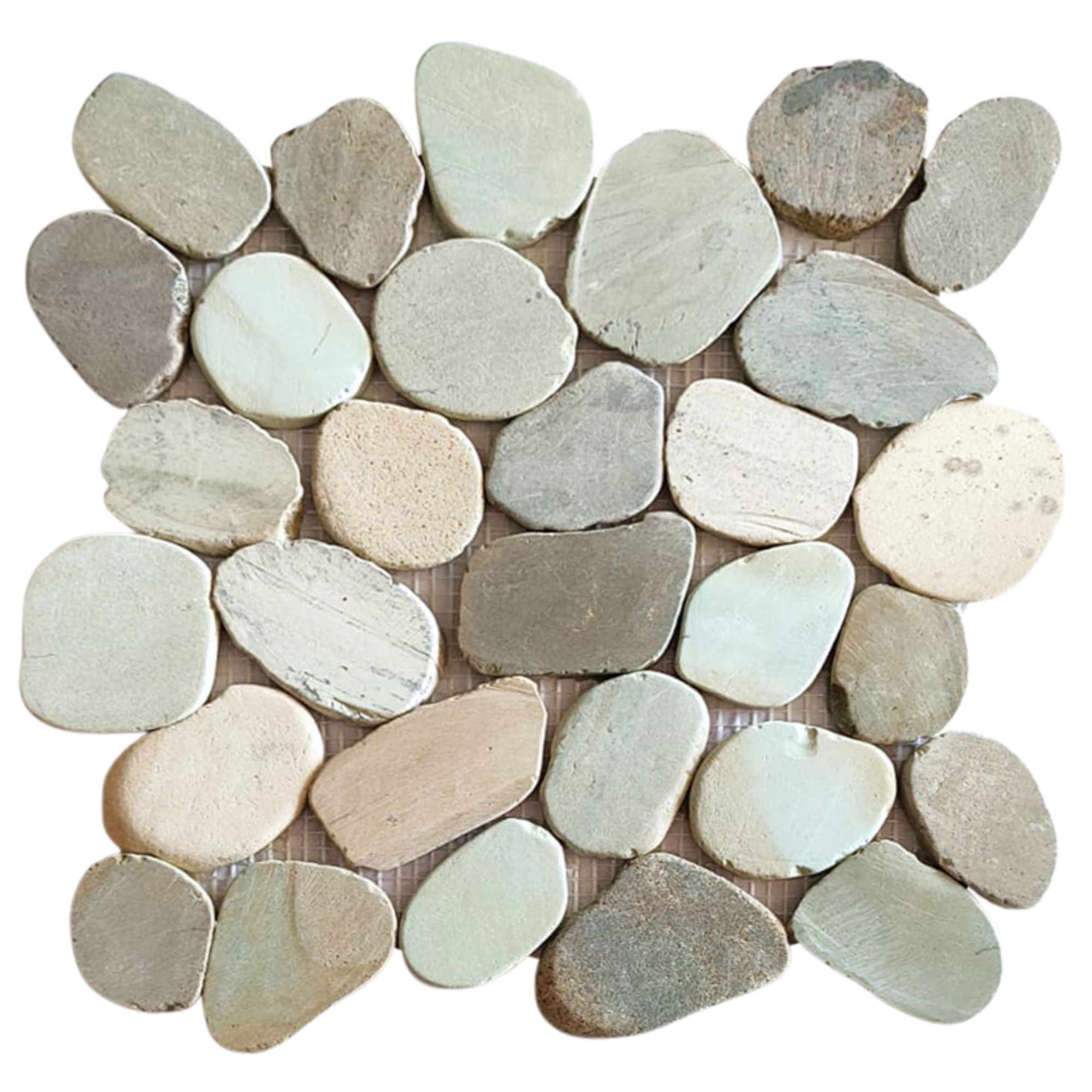 Lovebird Pastel Blue XL Sliced Pebble Tiles - Pebble Tile Shop