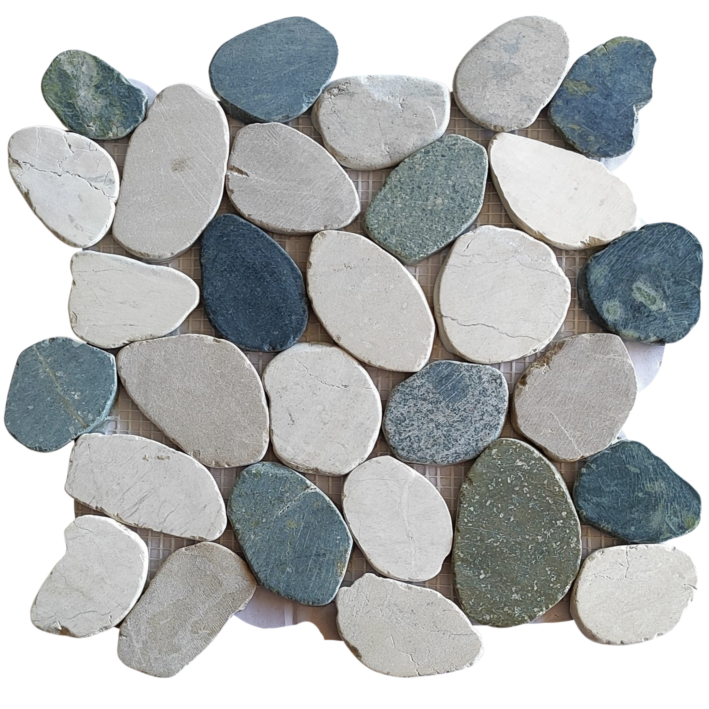 Mix 4 Colours XL Sliced Pebble Tiles - Pebble Tile Shop