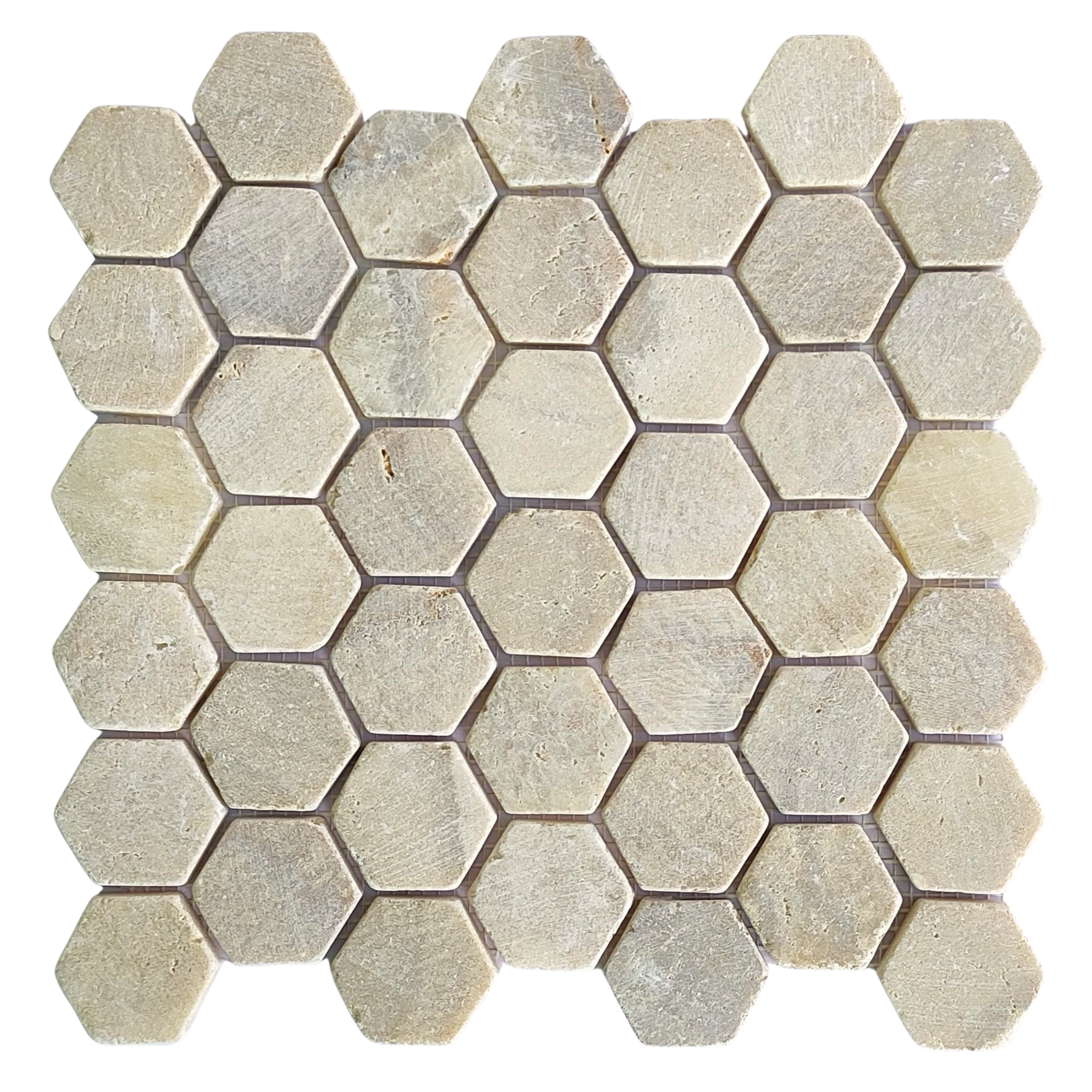 Mix Quartz Hexagon 2x2 Marble Mosaic Tile - Pebble Tile Shop