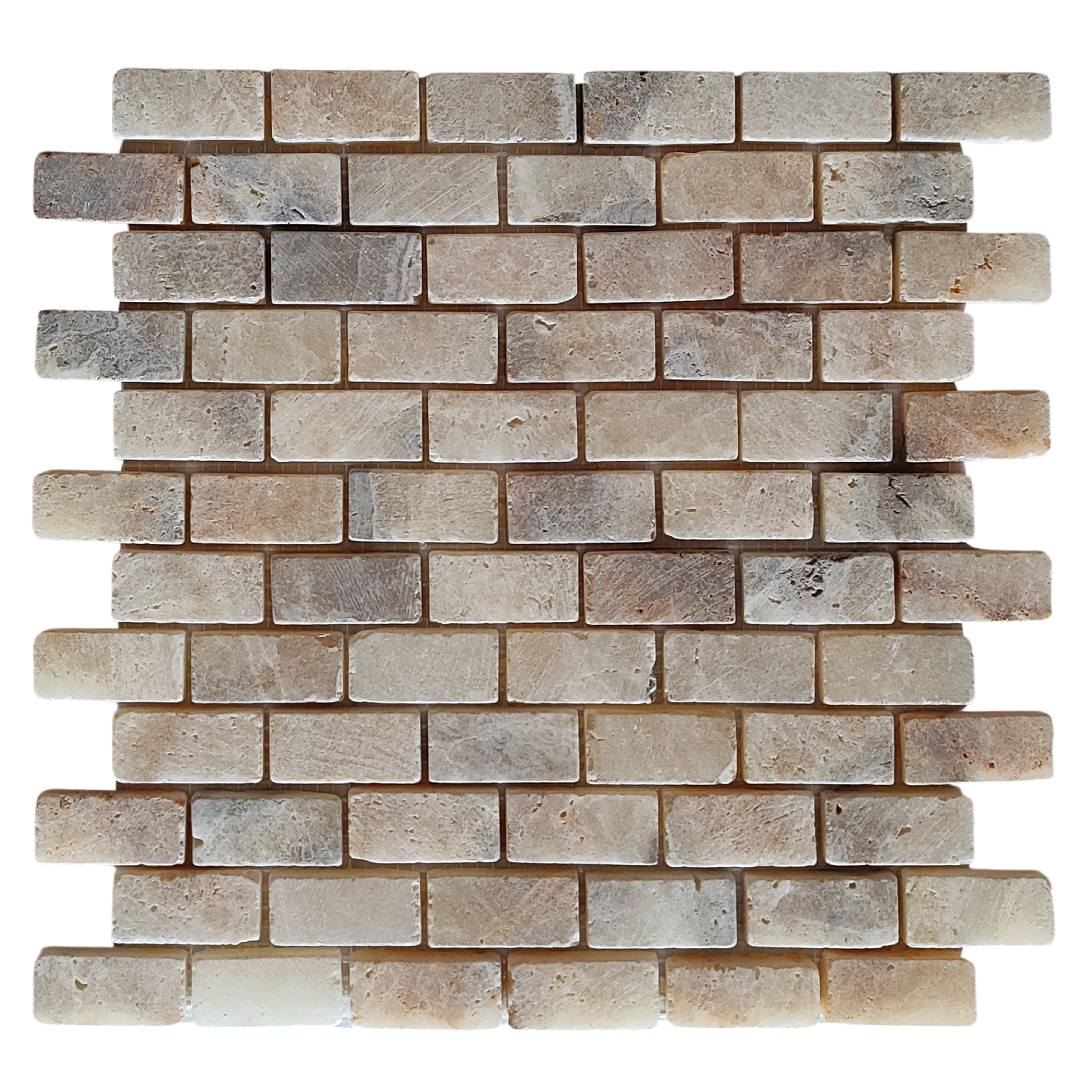 Mix Quartz Subway 1x2 Marble Mosaic Tile - Pebble Tile Shop