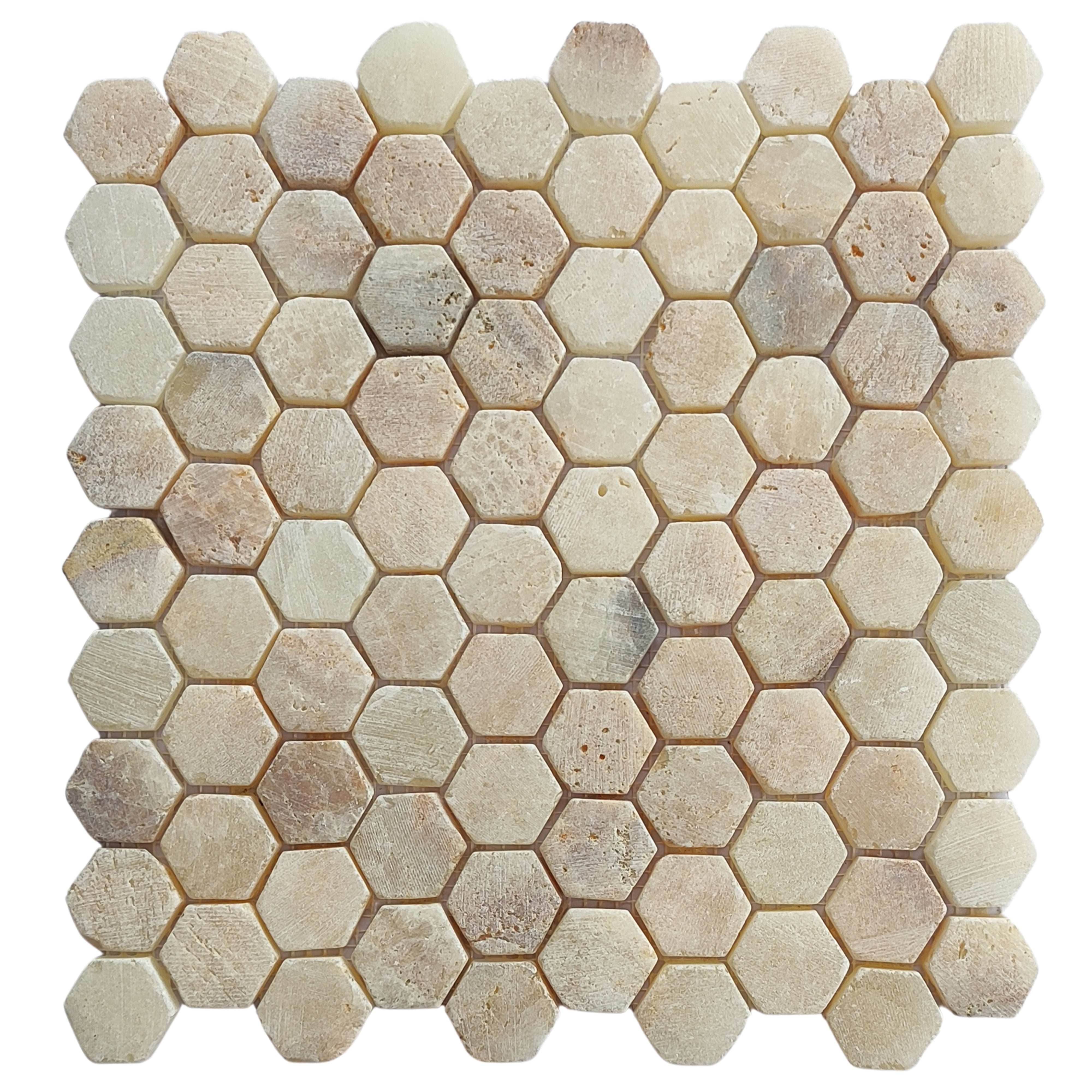 Mix Quartz Small Hexagon 1x1 Marble Mosaic Tile - Pebble Tile Shop