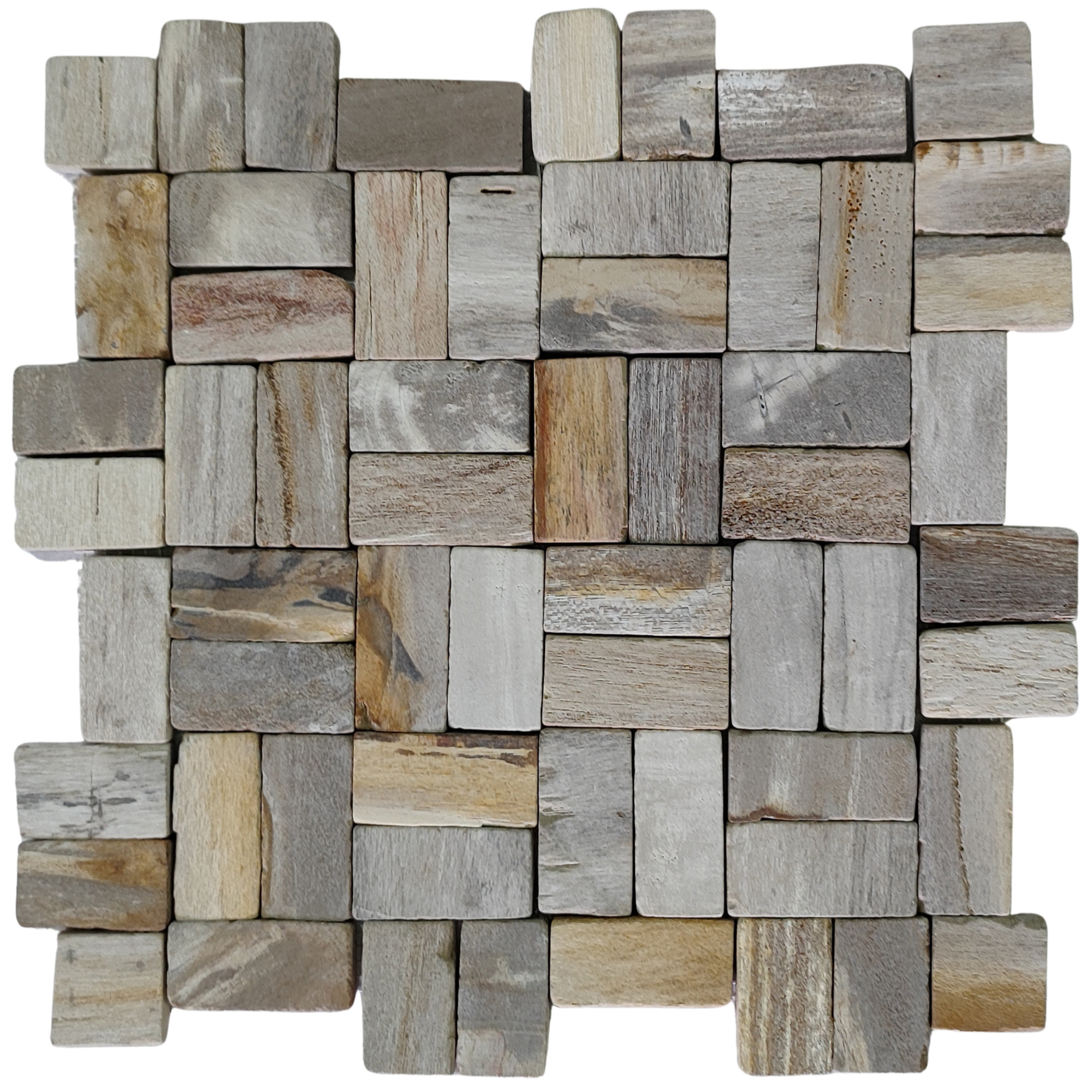 Petrified Wood New Antique Stone Mosaic Tile - Pebble Tile Shop