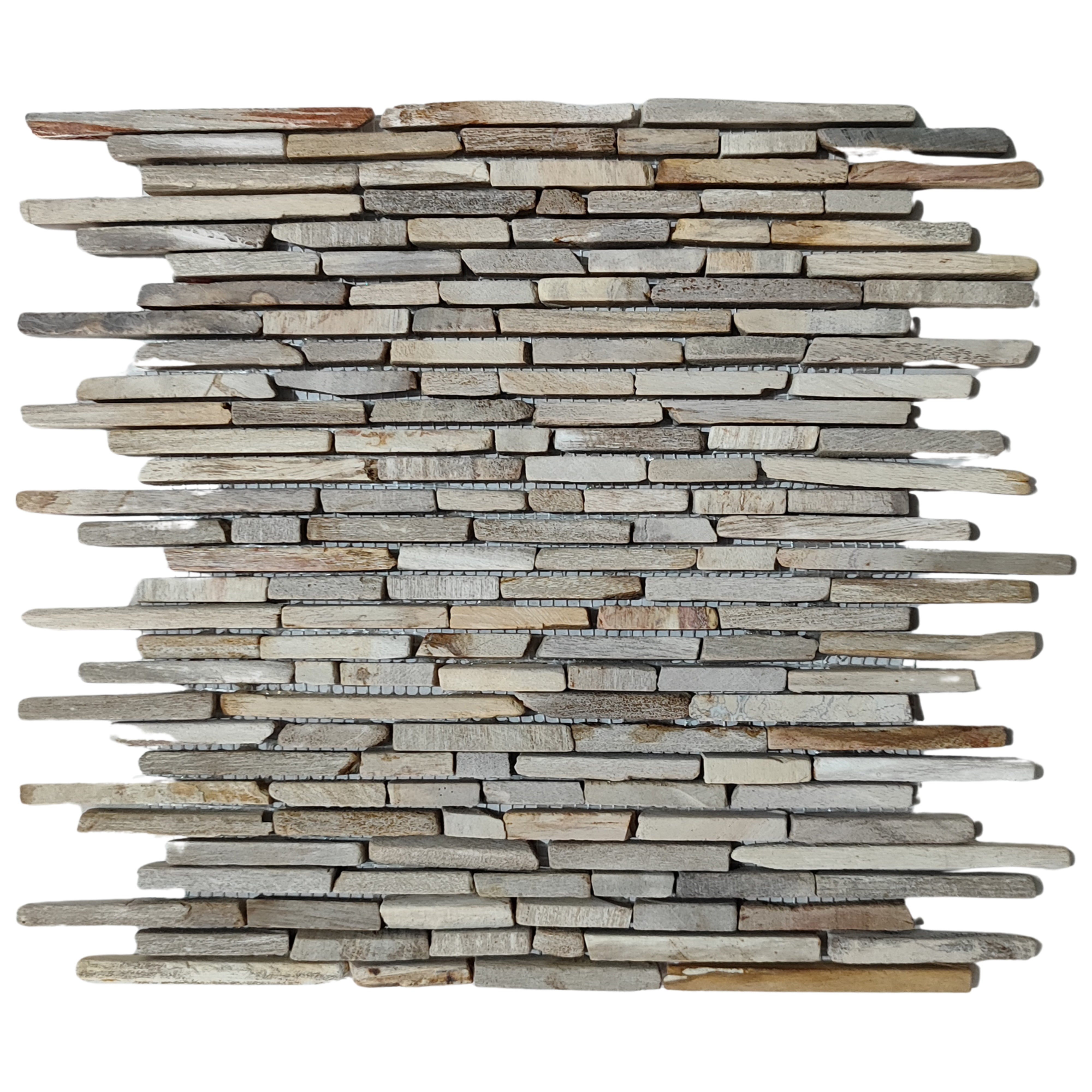 Petrified Wood Raindrops Stone Mosaic Tile - Pebble Tile Shop