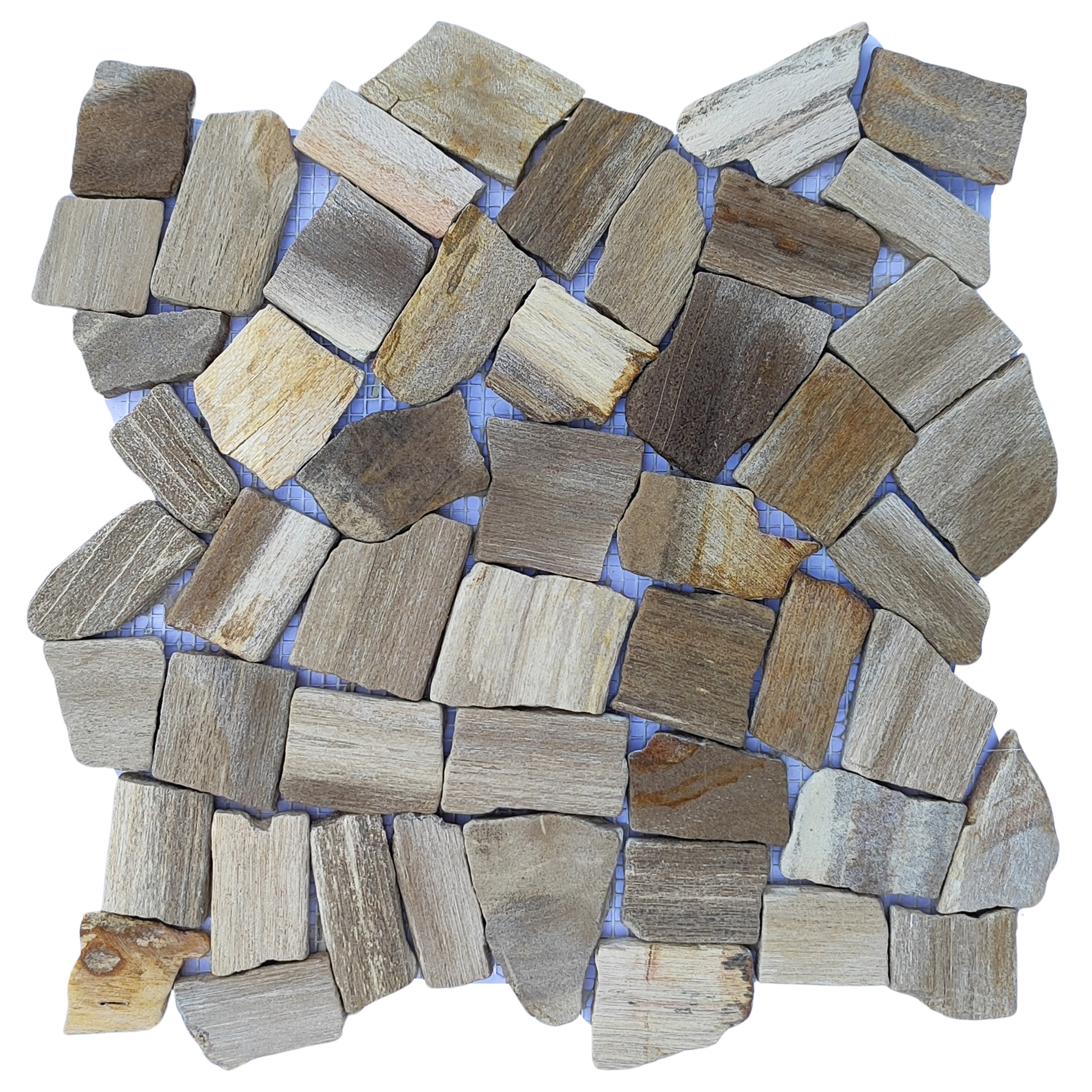 Petrified Wood Stone Mosaic Tile - Pebble Tile Shop