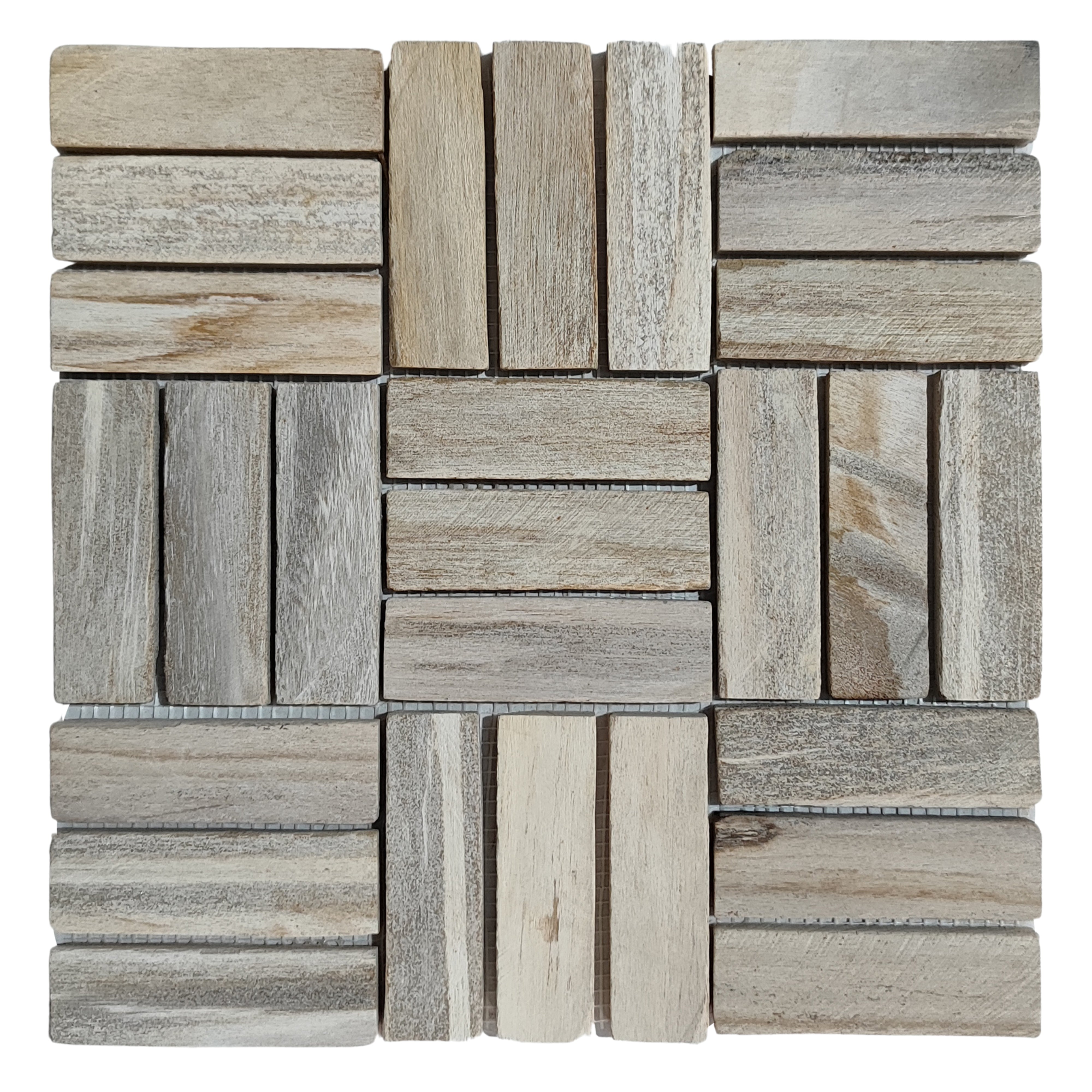 Petrified Wood Weave Stone Mosaic Tile - Pebble Tile Shop