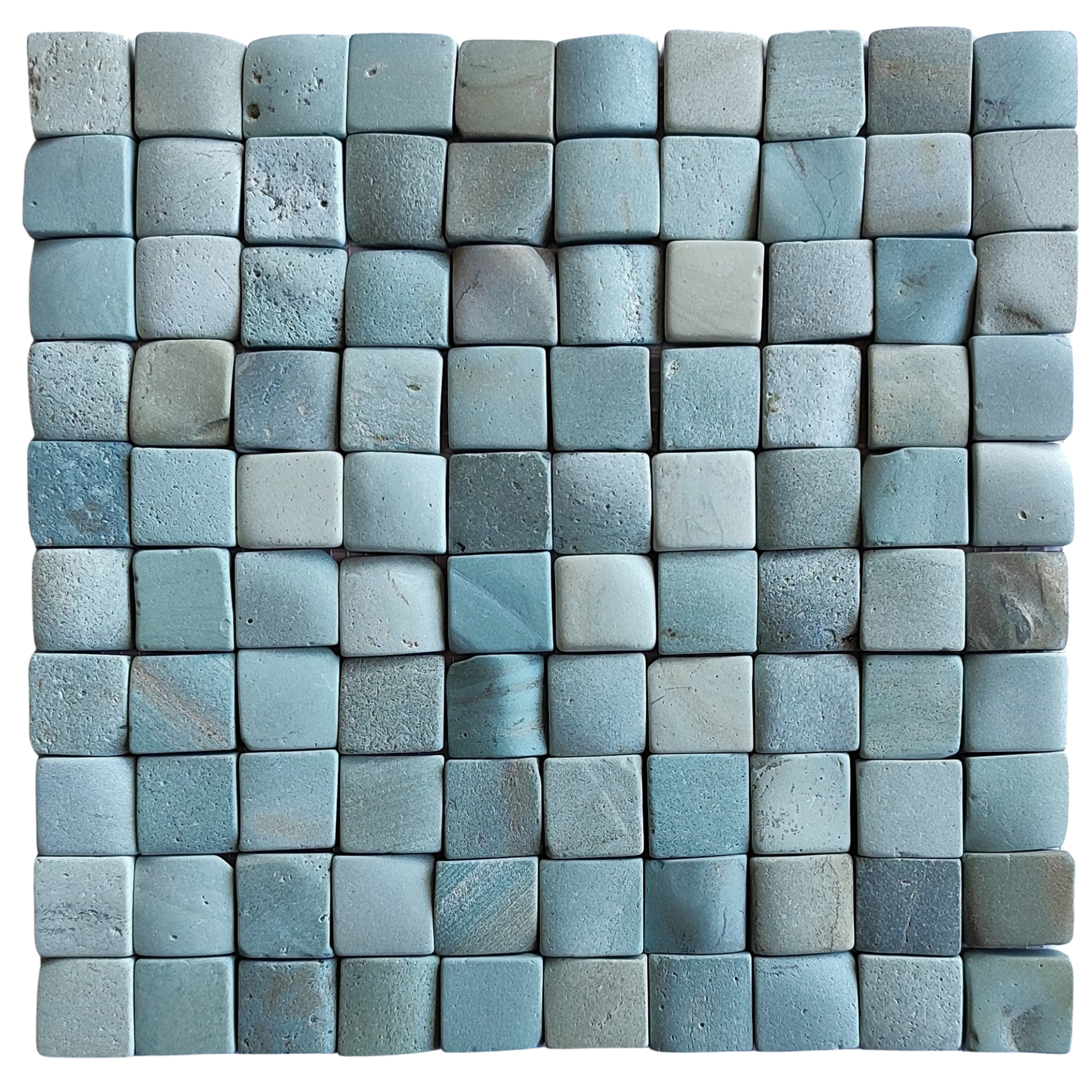 Sea Green Pebble Square Mosaic Tile 1x1 - Pebble Tile Shop