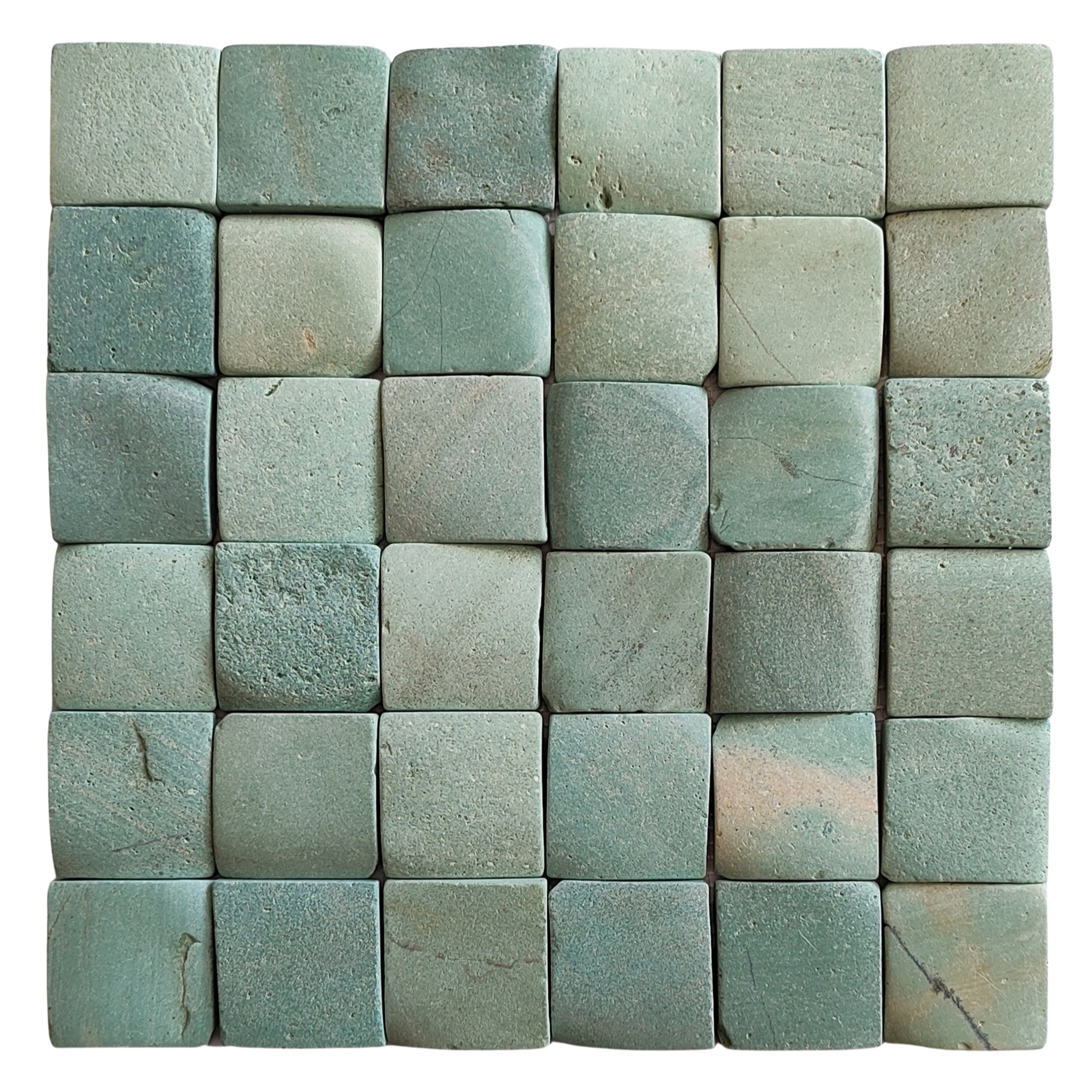 Sea Green Pebble Square Mosaic Tile 2x2 - Pebble Tile Shop