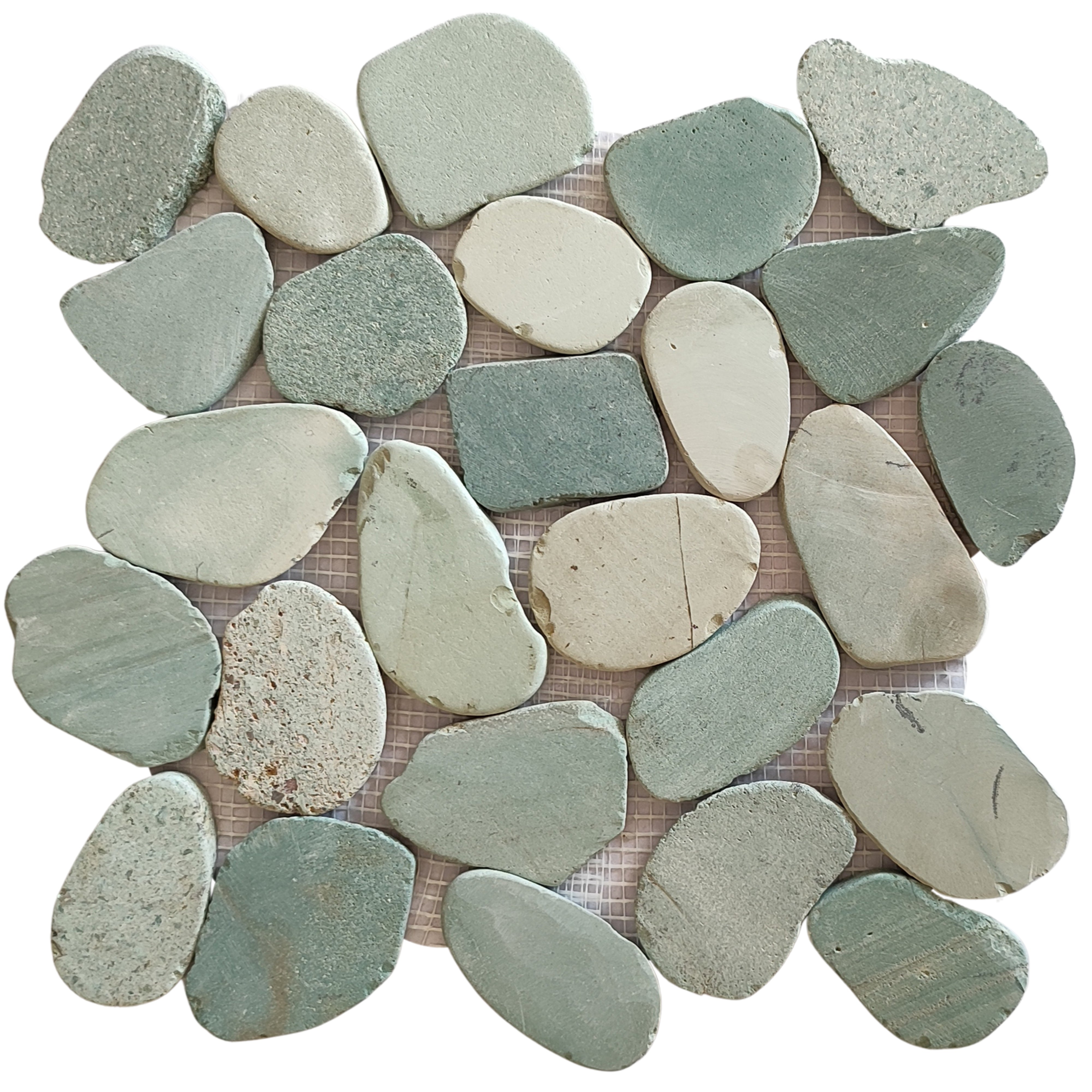 Sea Green XL Sliced Pebble Tiles - Pebble Tile Shop