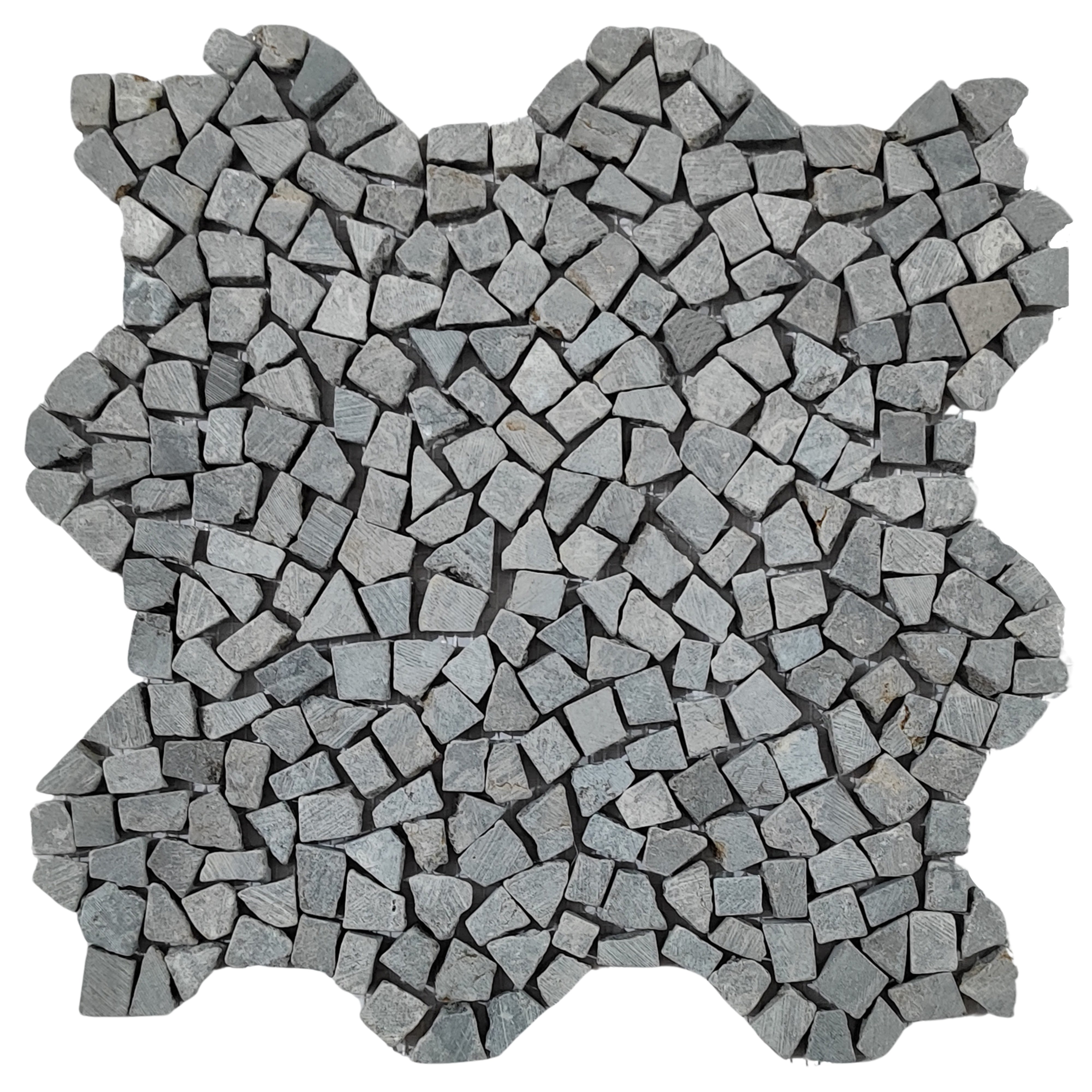 Stone Grey Mini Tumbled Marble Mosaic Tile - Pebble Tile Shop