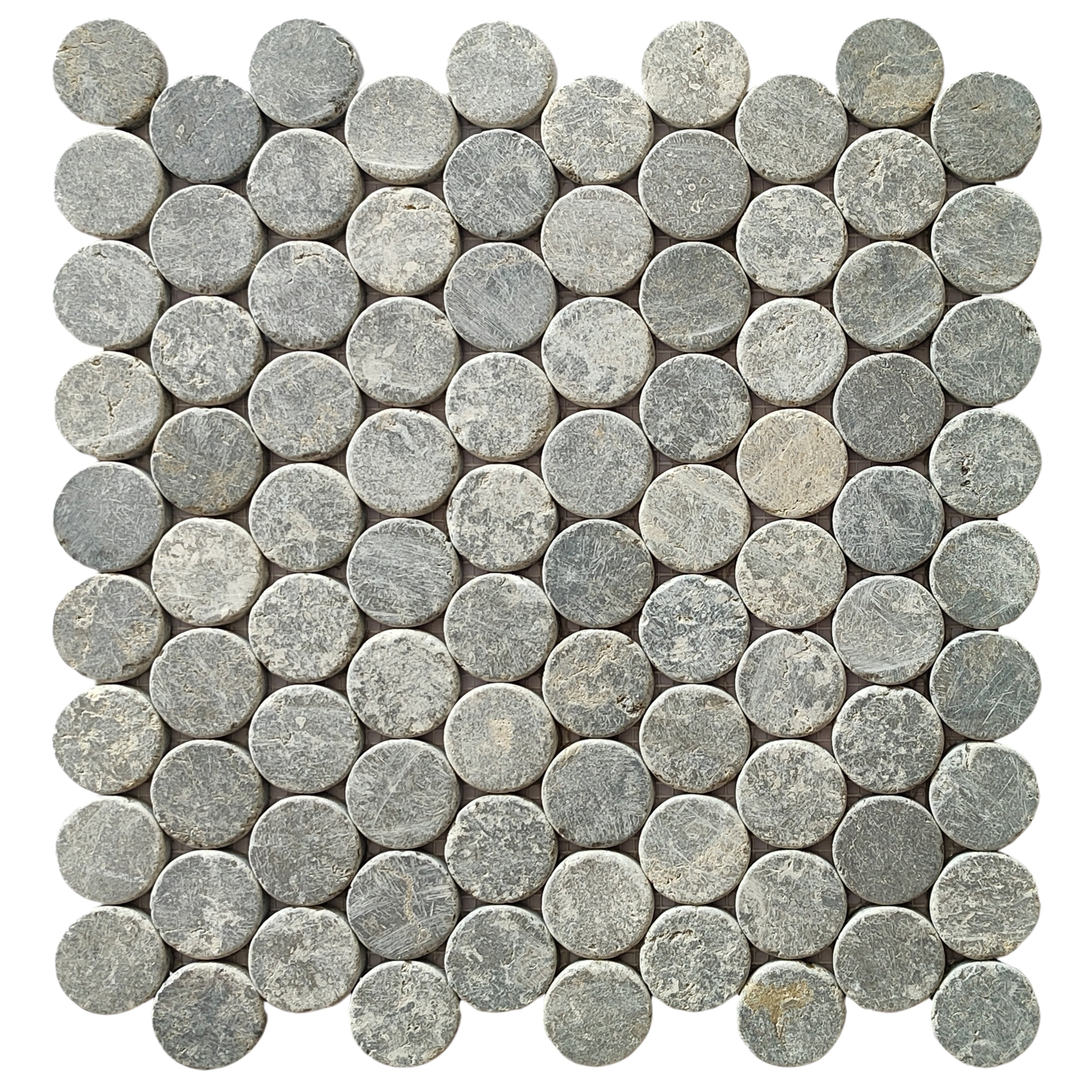 Stone Grey penny round marble mosaic tile - Pebble Tile Shop