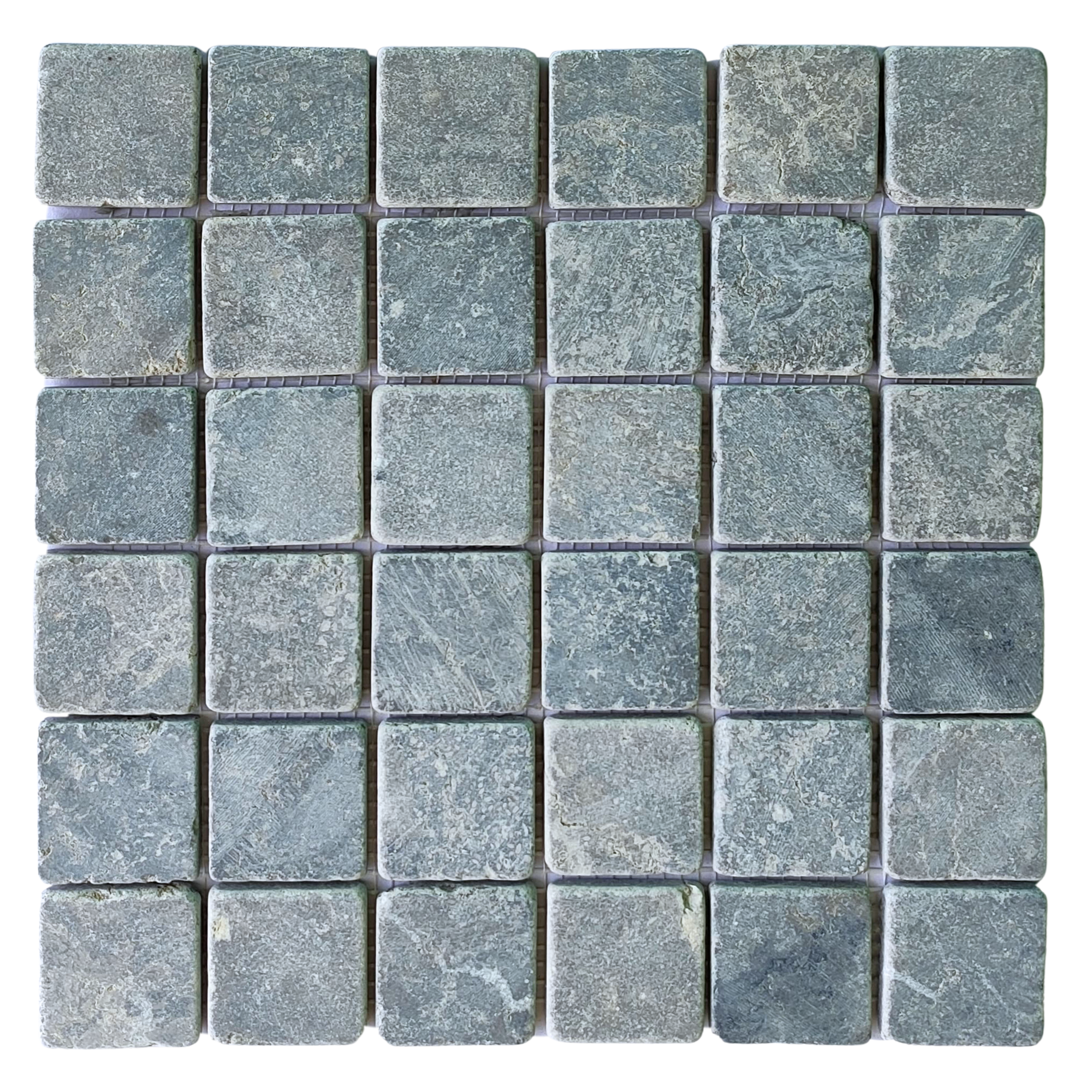 Stone Grey Square 2x2 Marble Mosaic Tile - Pebble Tile Shop