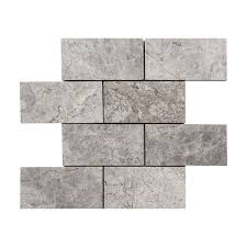 Stone Grey Subway 3x6 Marble Mosaic Tile - Pebble Tile Shop