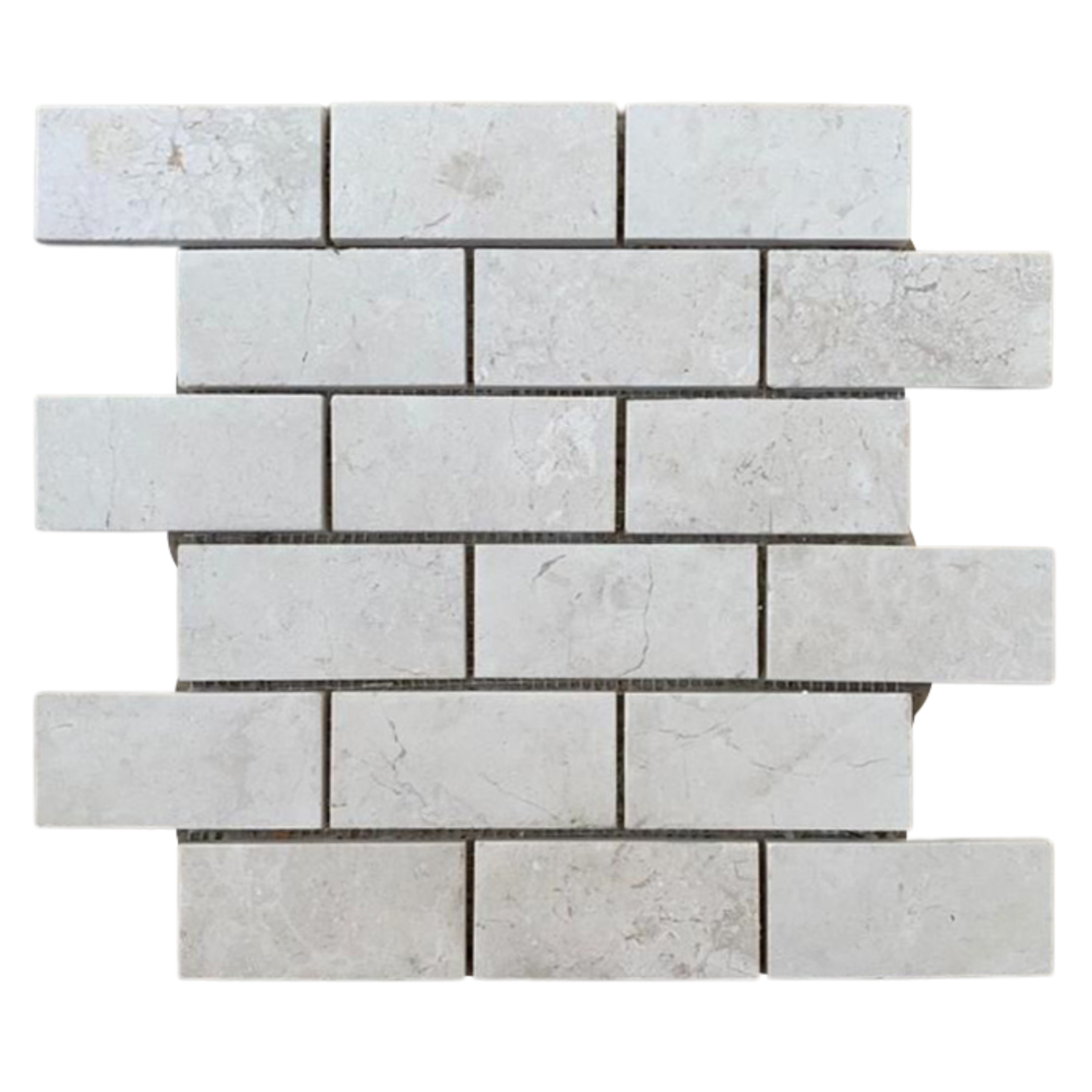 White Brick 2x4 Marble Mosaic Tile - Pebble Tile Shop