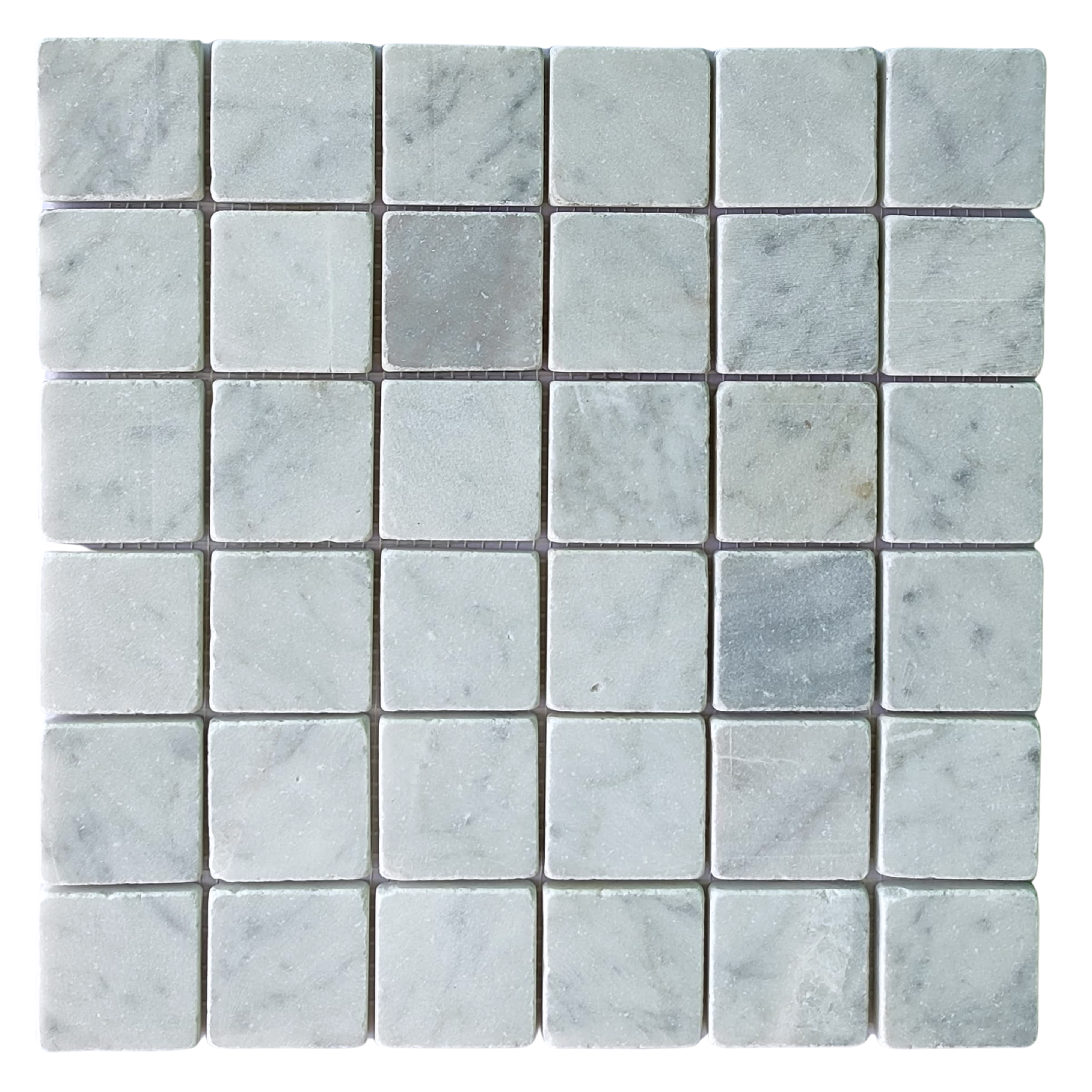 White Carrara Square 2x2 Marble Mosaic Tile - Pebble Tile Shop