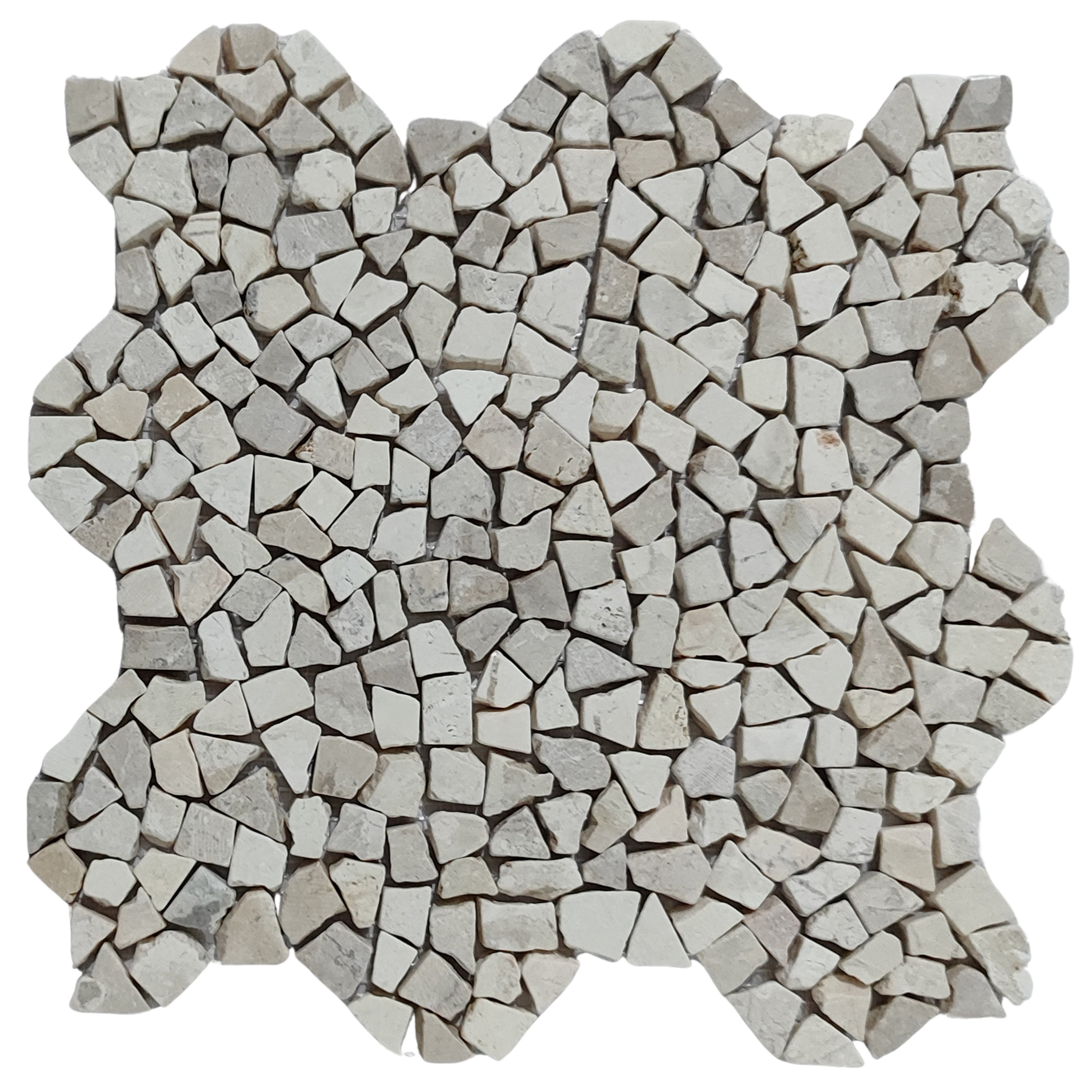 White Mini Tumbled Marble Mosaic Tile - Pebble Tile Shop