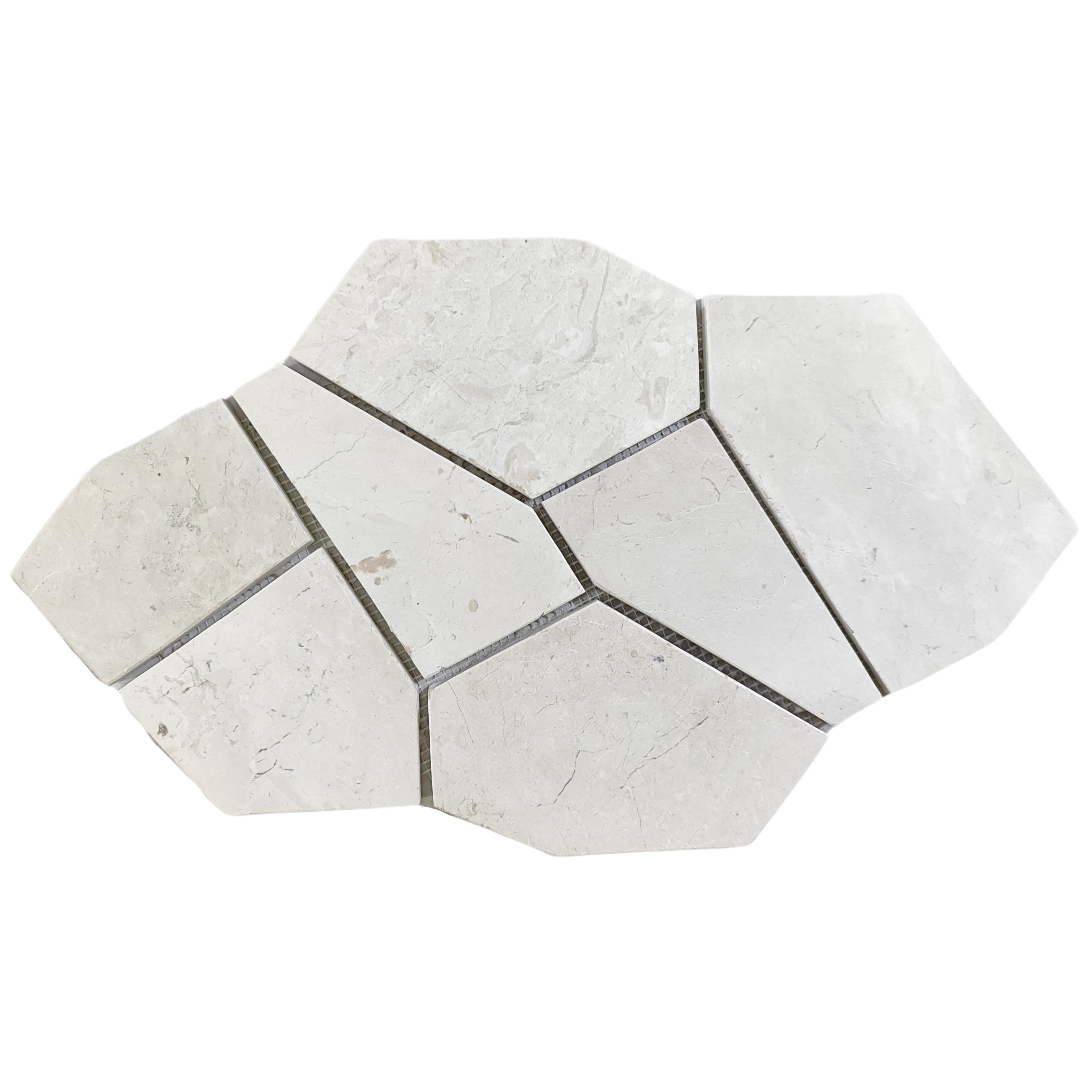 White Pentagon Marble Mosaic Tiles - Pebble Tile Shop