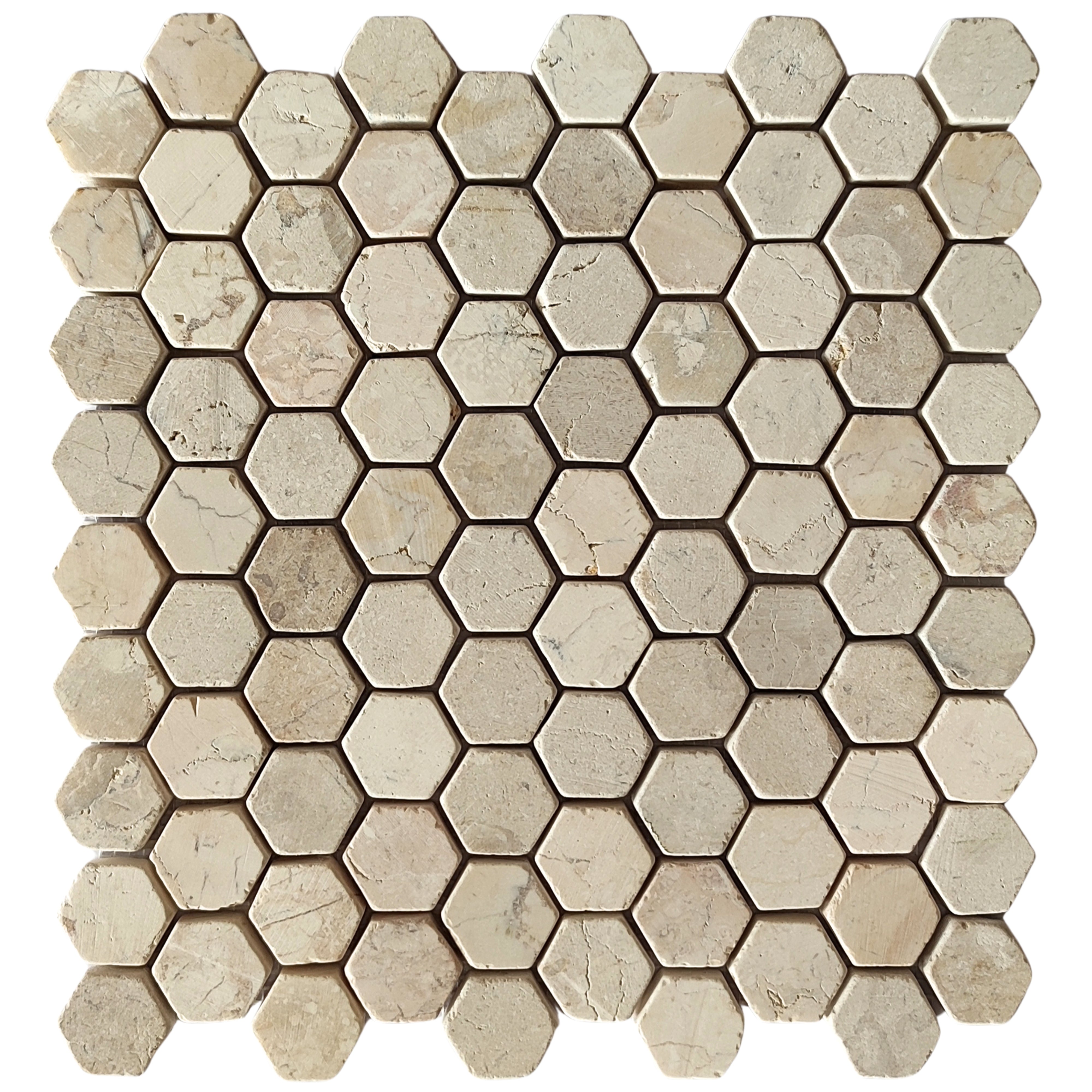 White Small Hexagon 1x1 Marble Mosaic Tile - Pebble Tile Shop