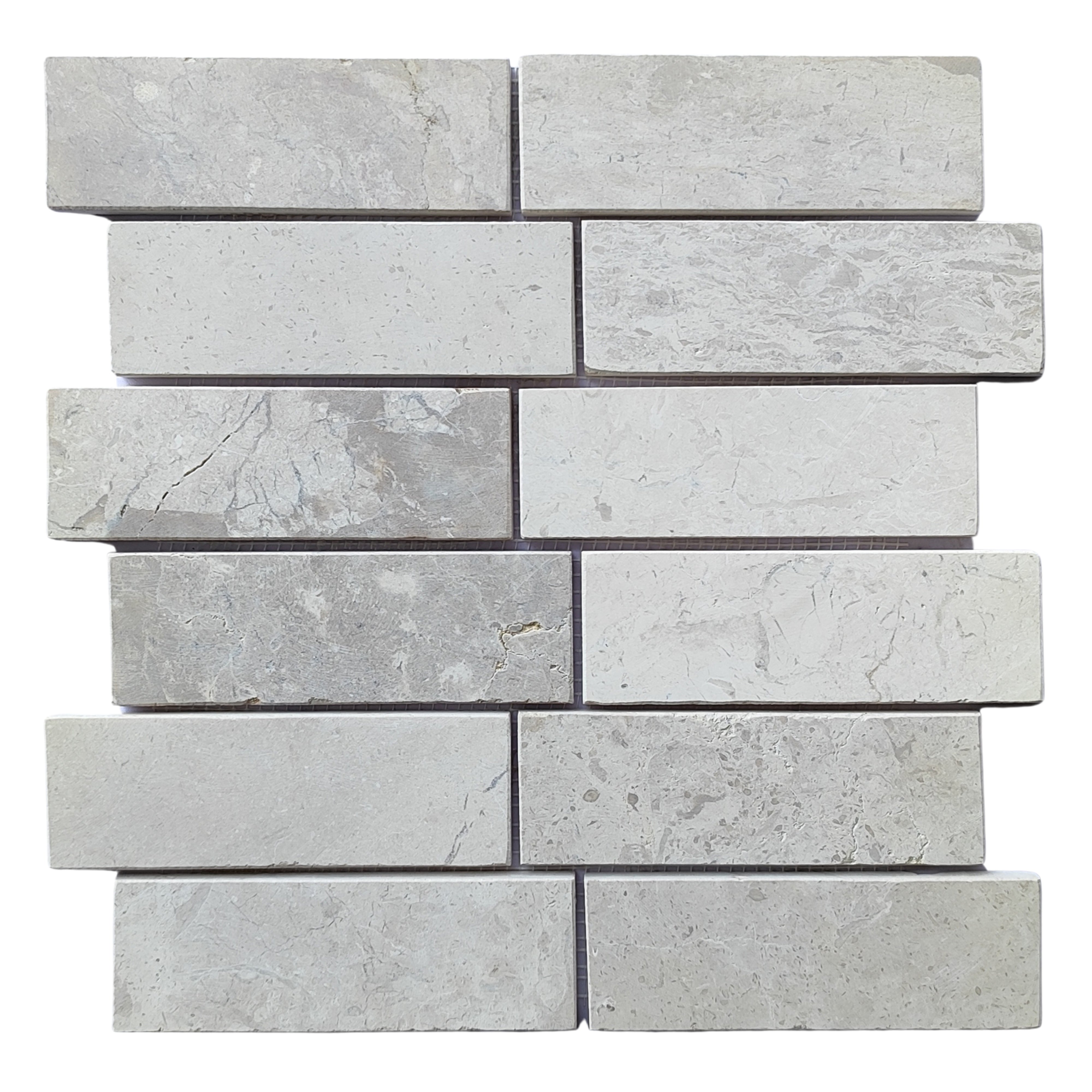 White Subway 2x6 Marble Mosaic Tile - Pebble Tile Shop