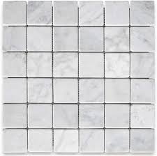 White Square 2x2 Marble Mosaic Tile - Pebble Tile Shop