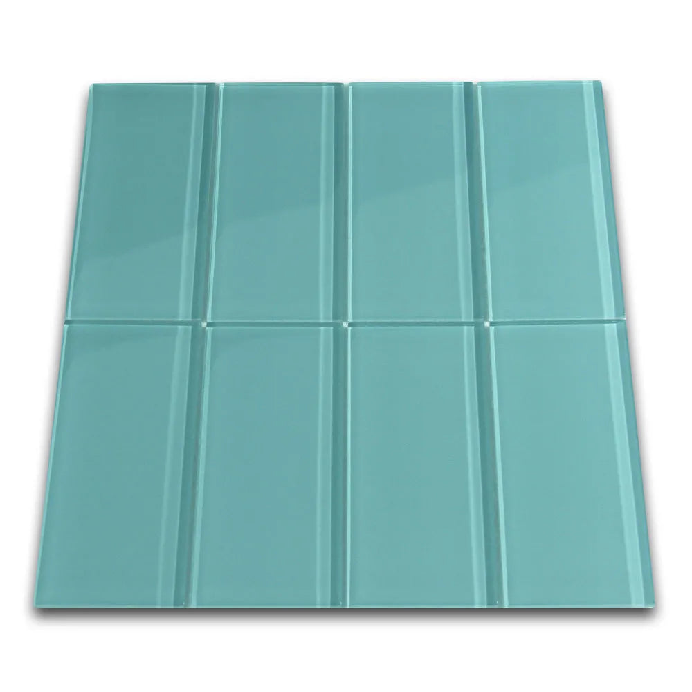 Aqua Glass Subway Tile - Pebble Tile Shop