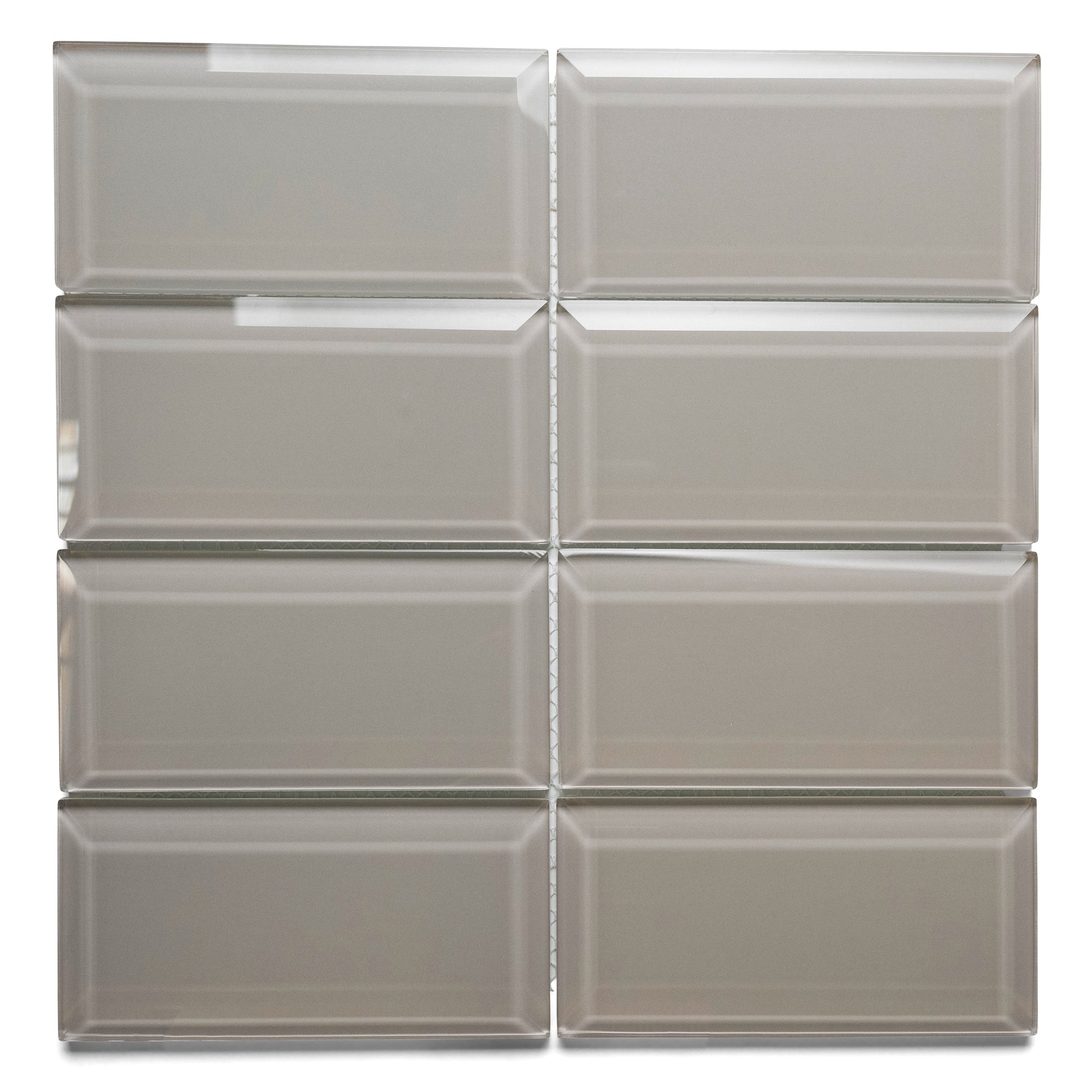 Beveled Smoke Glass Subway Tile - Pebble Tile Shop